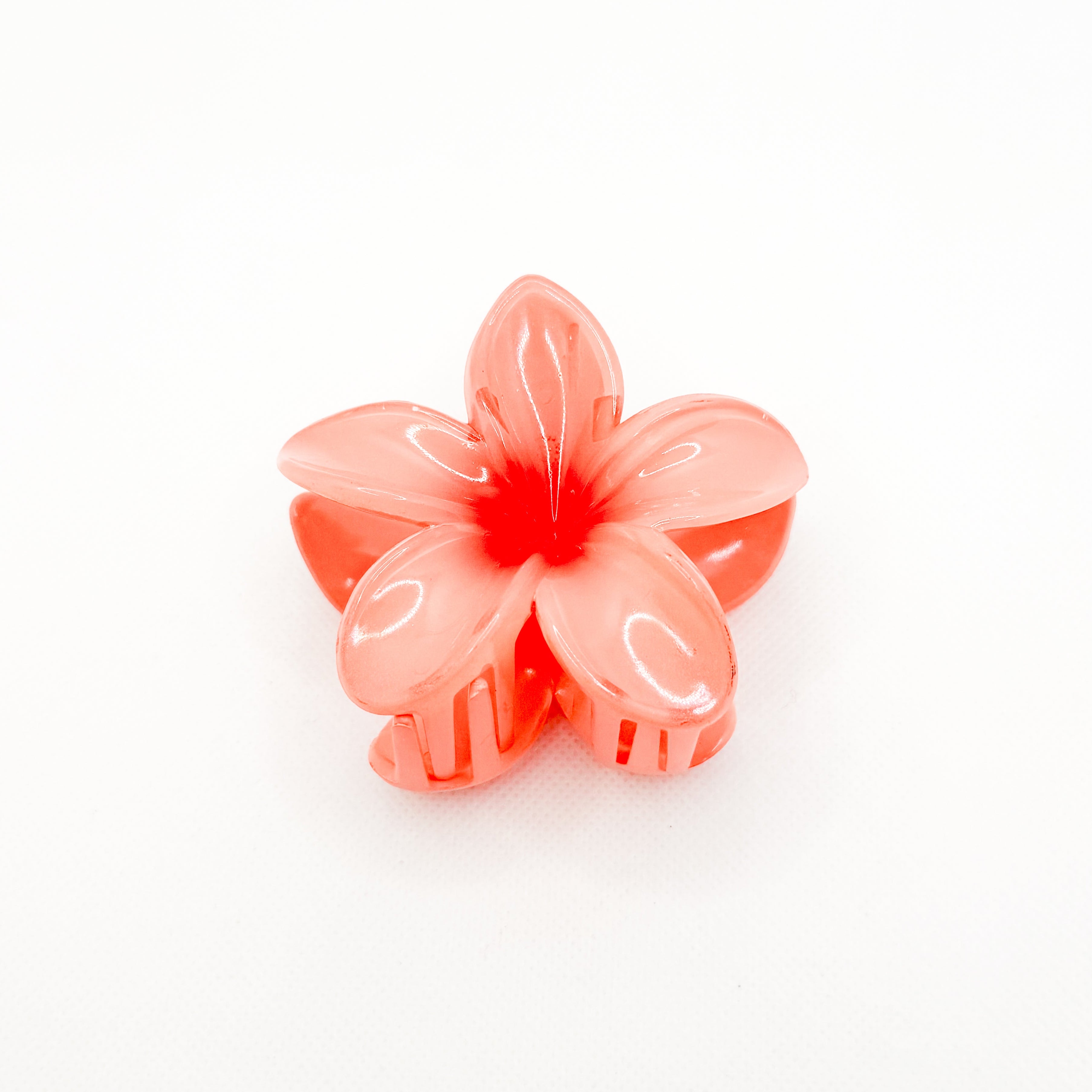 peachy plumeria hair clip