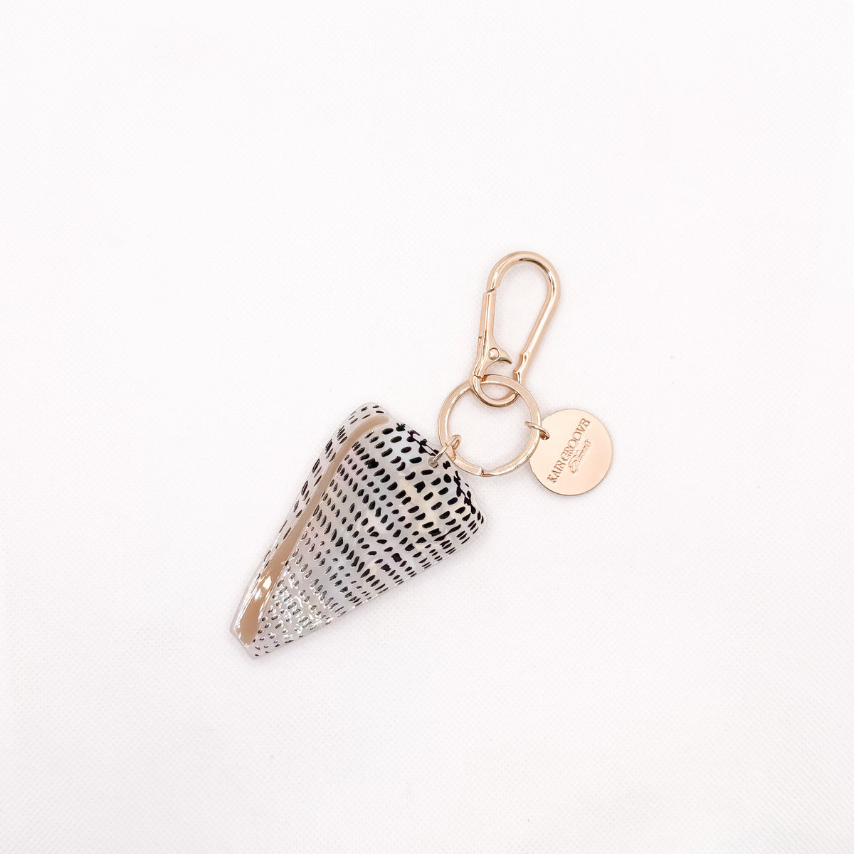flea cone shell keychain