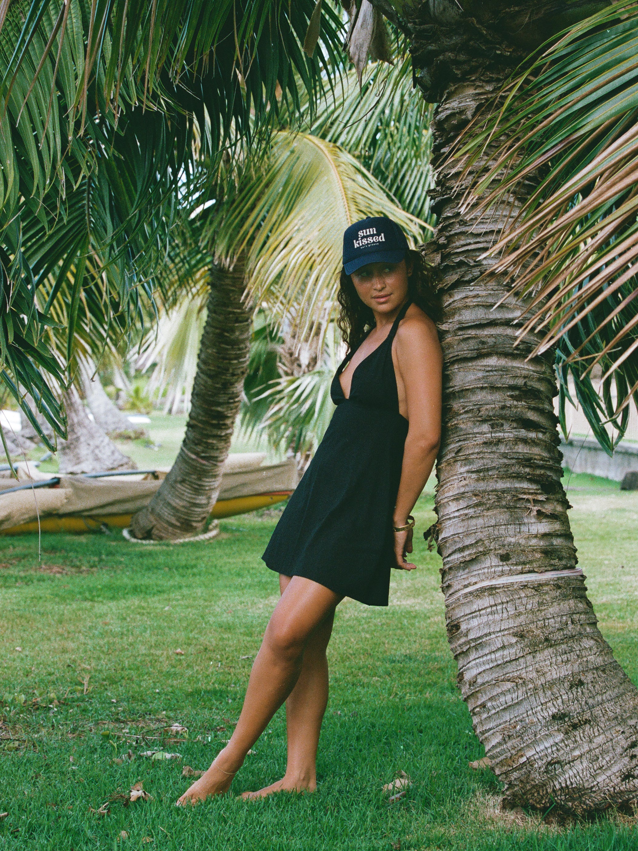 SUN KISSED ocean blue trucker hat
