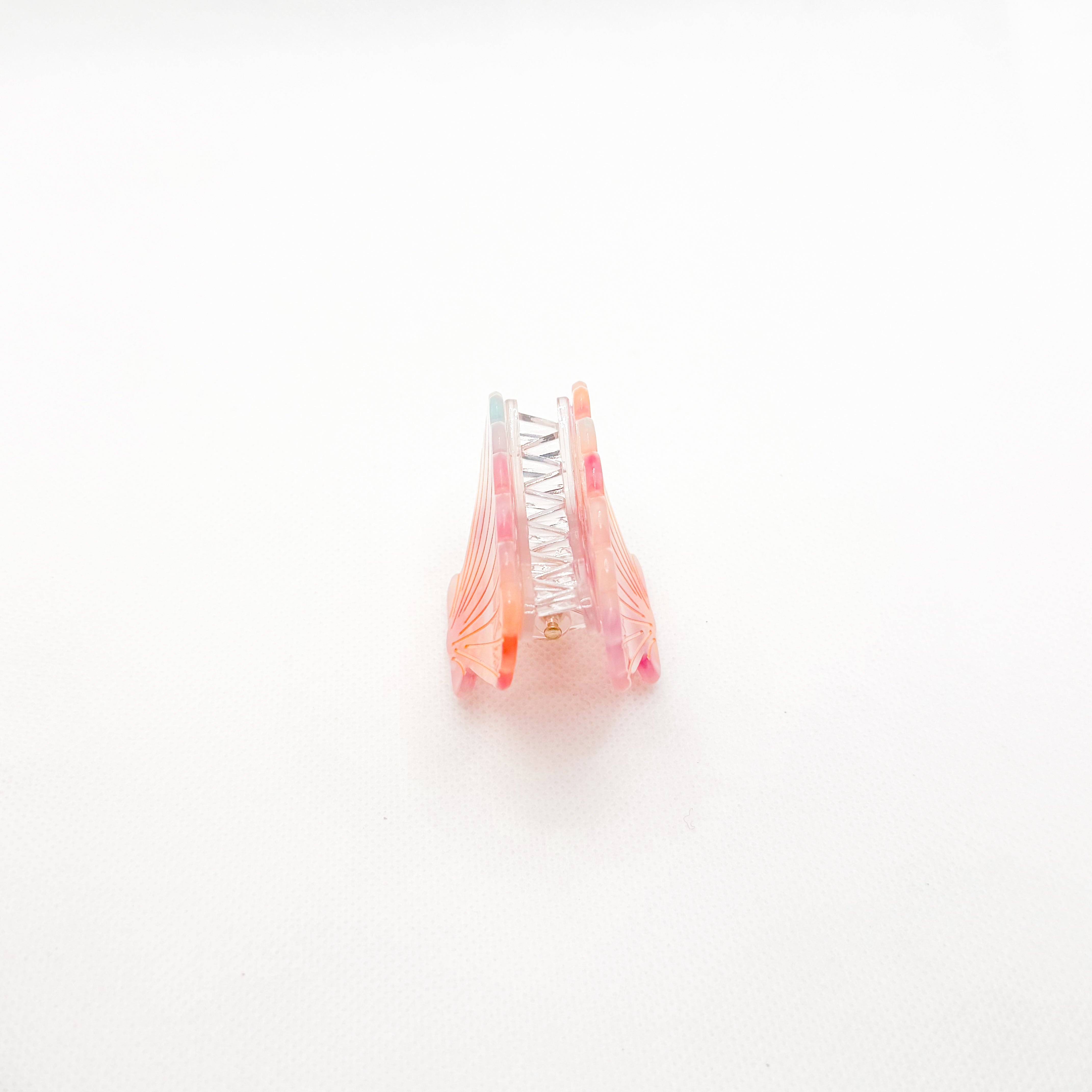 midi wide pink shell hair clip