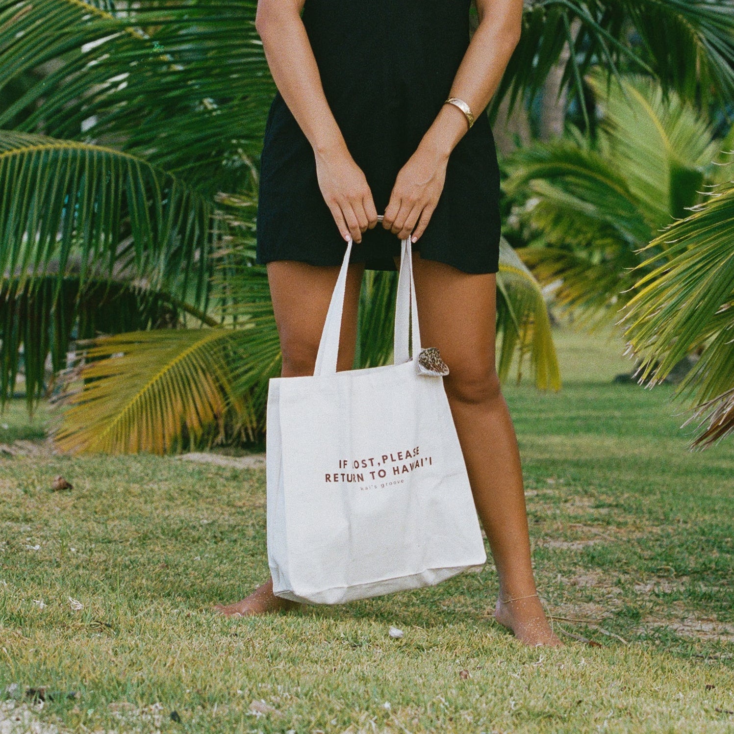 if lost, please return to hawaii - natural canvas tote bag