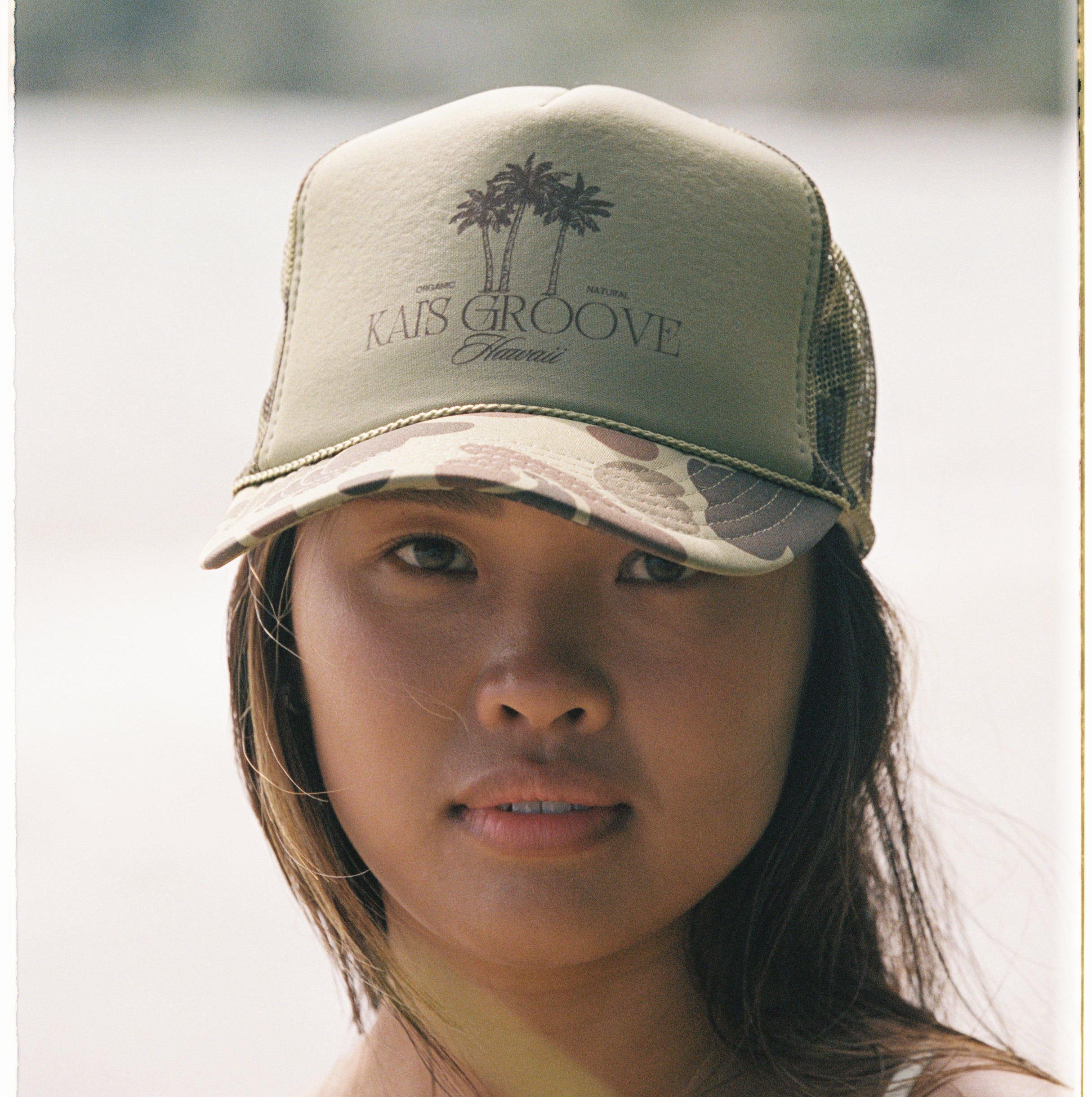 KAI’S GROOVE light green/camo trucker hat