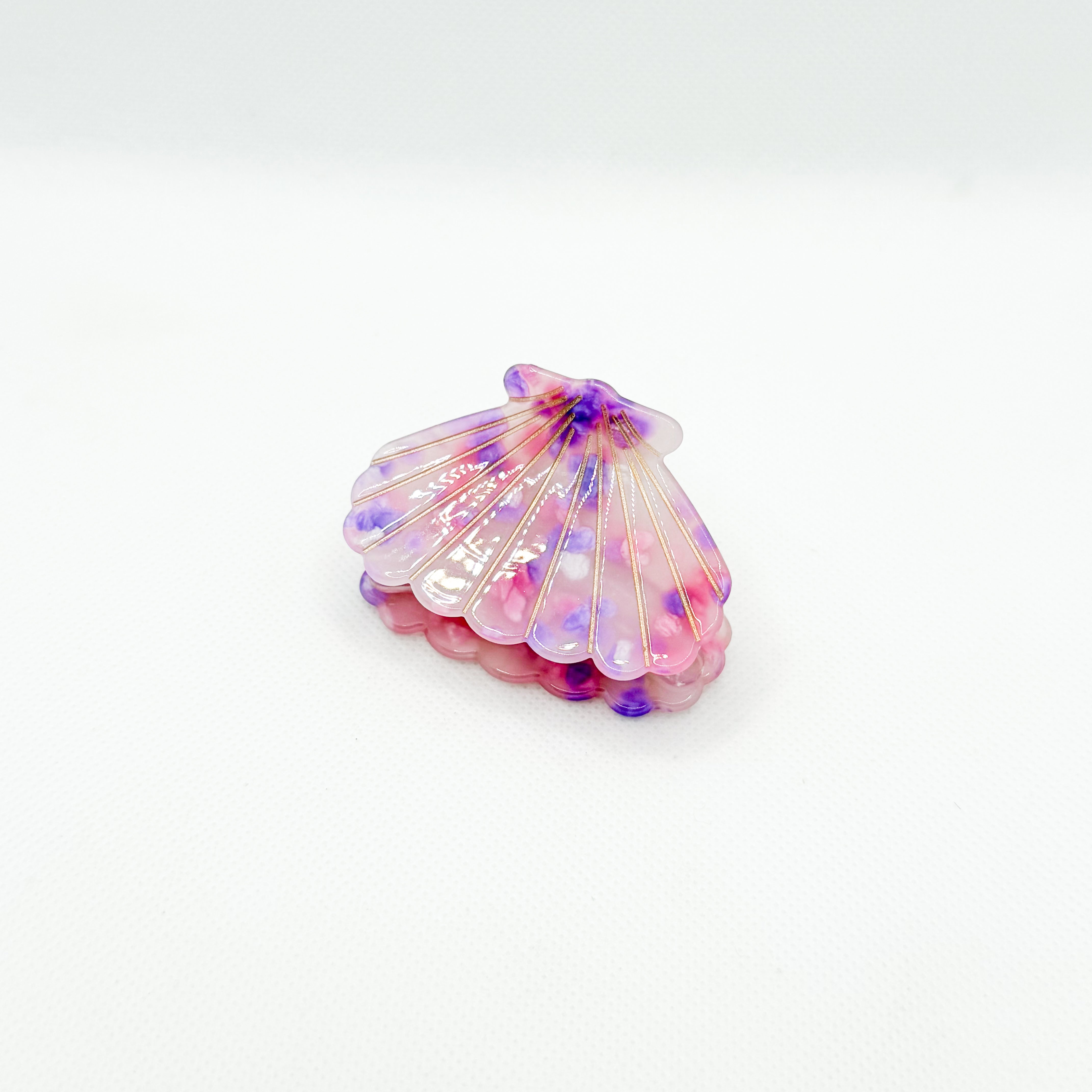 midi wide purple shell hair clip