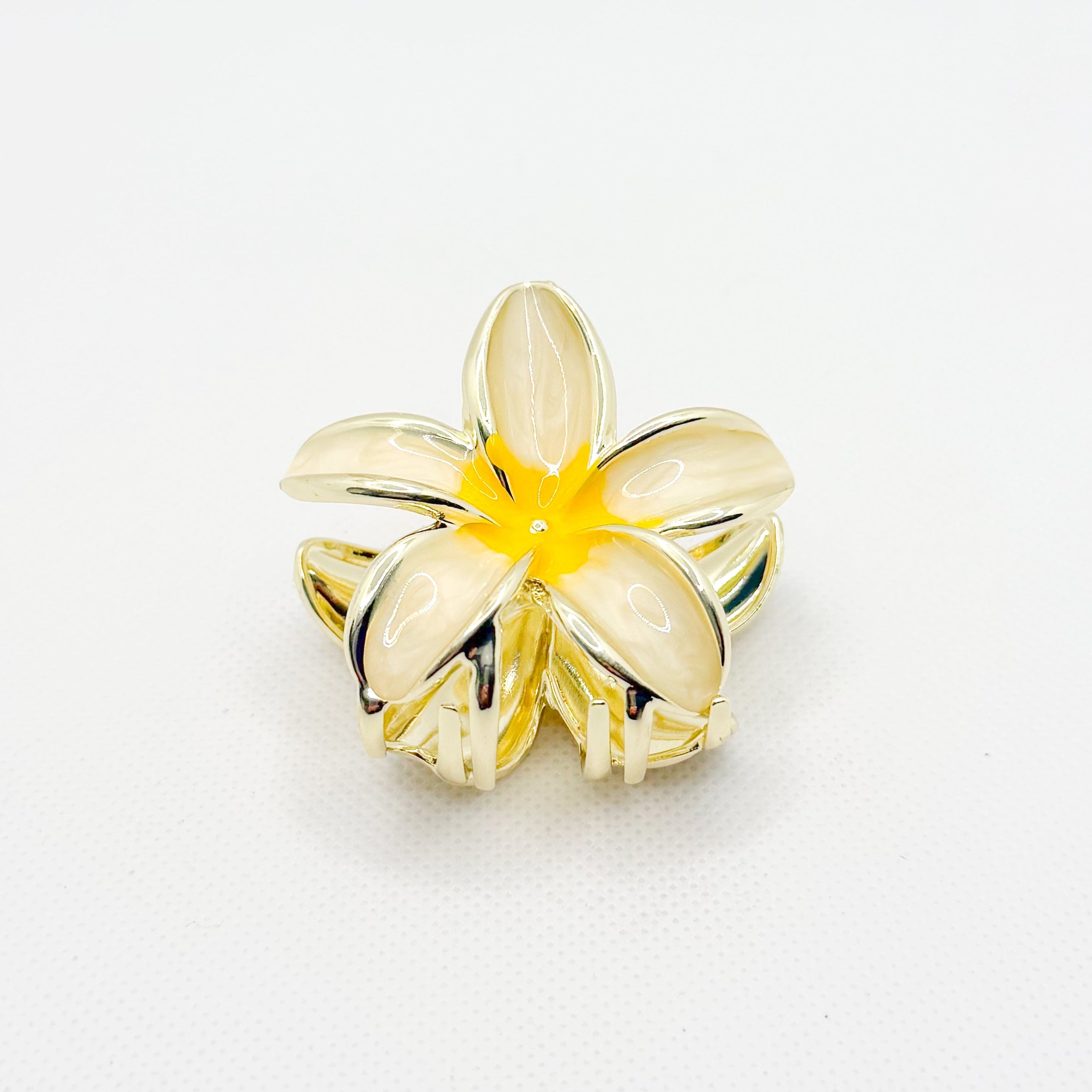 midi metal lei plumeria hair clip