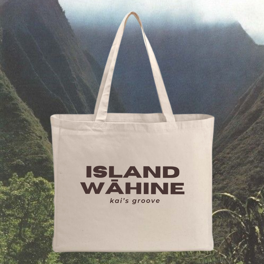 ISLAND WĀHINE (brown) tote bag