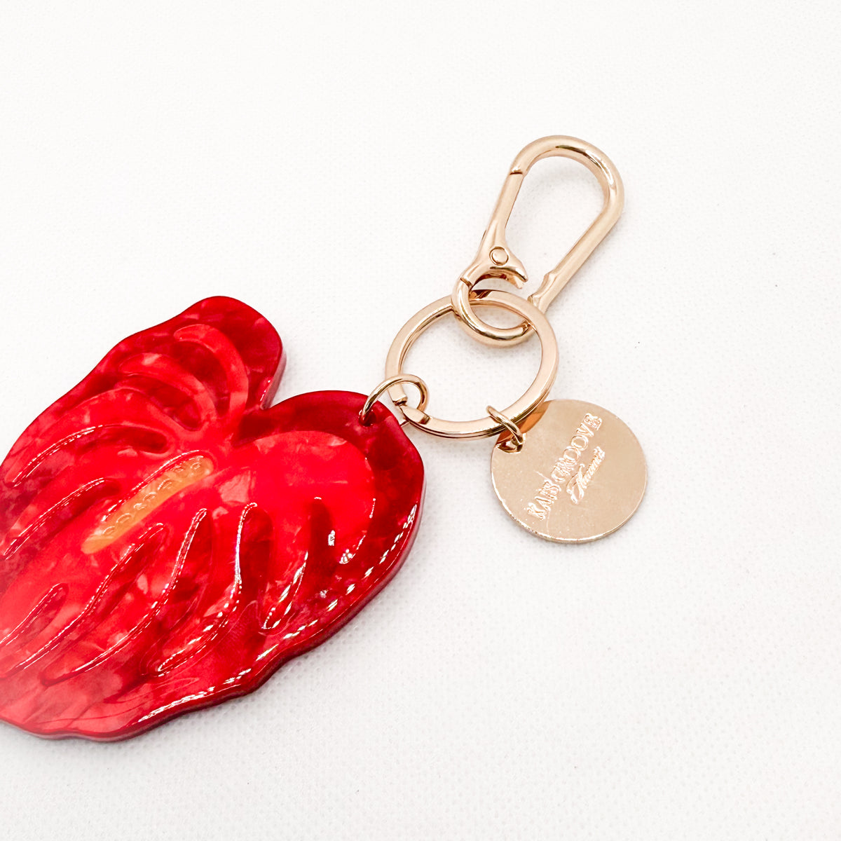 red anthurium keychain