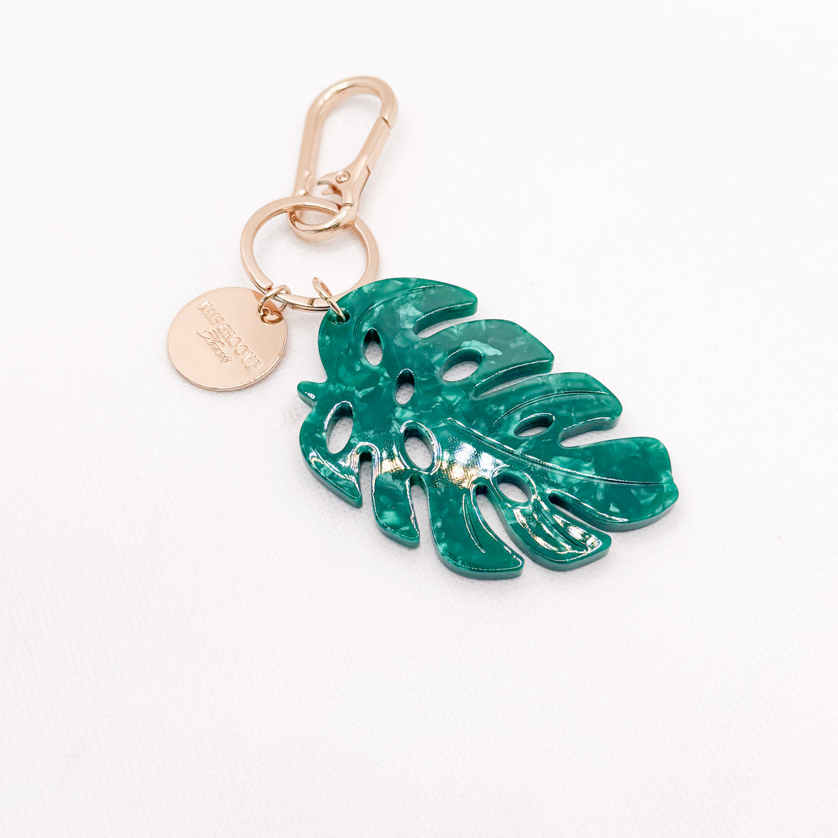 monstera keychain