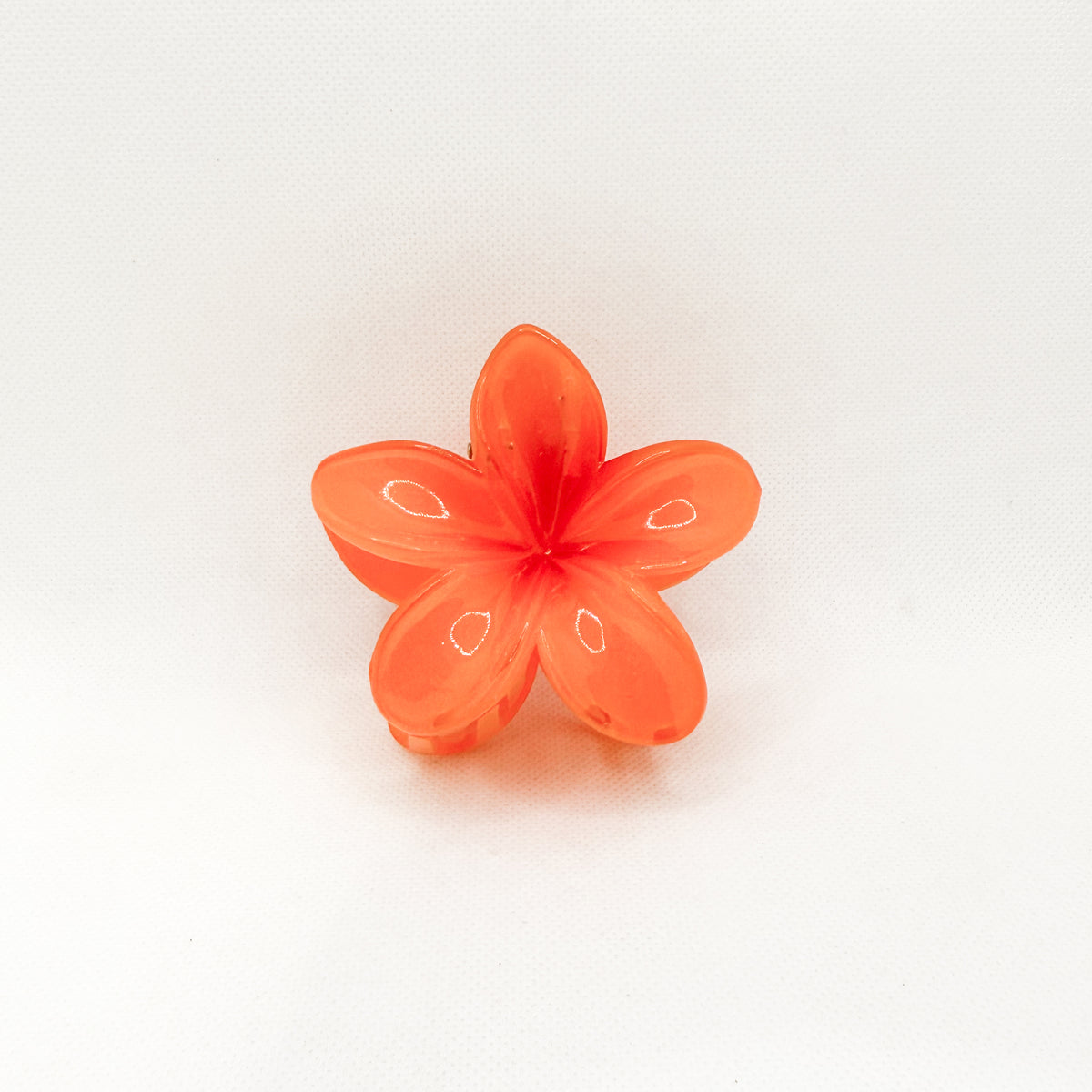 orange plumeria hair clip
