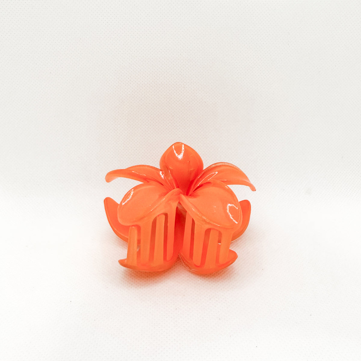 orange plumeria hair clip