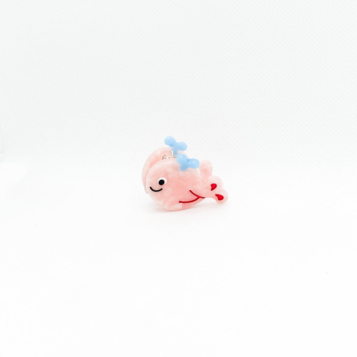 mini pink whale hair clip