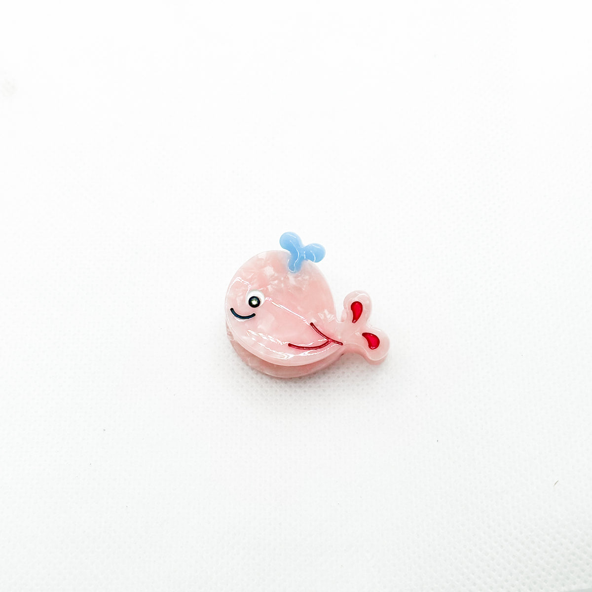 mini pink whale hair clip
