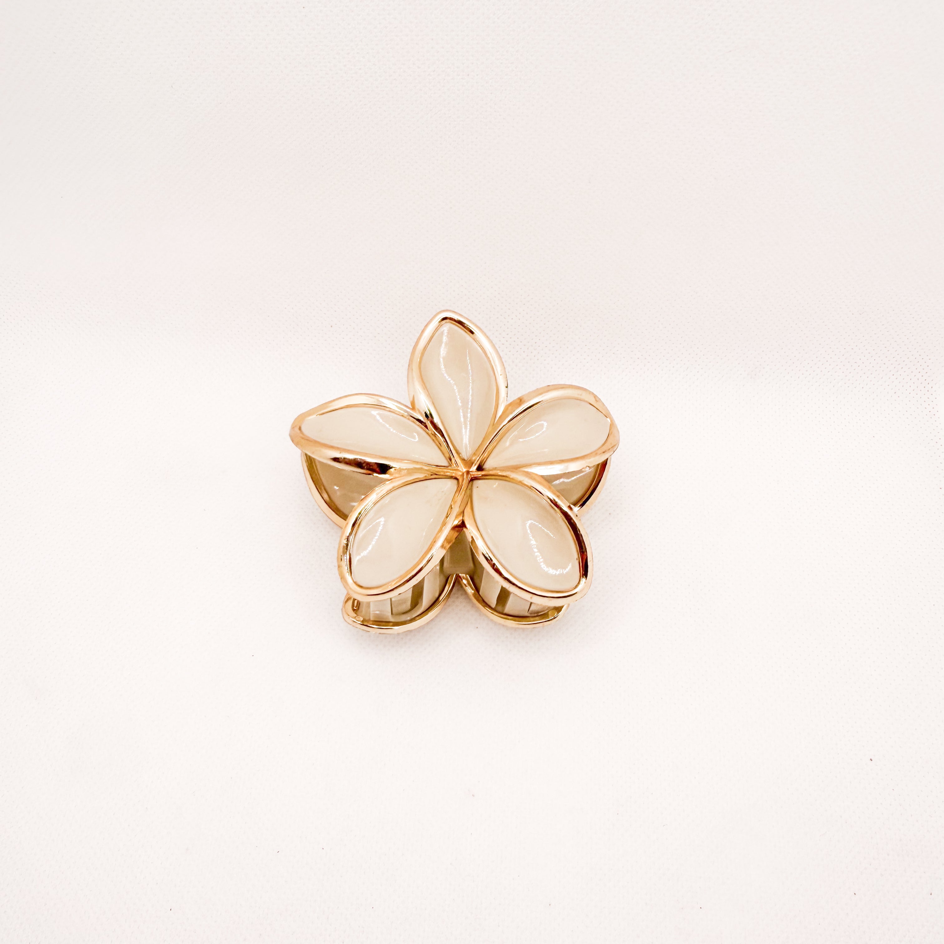 gold plumeria hair clip