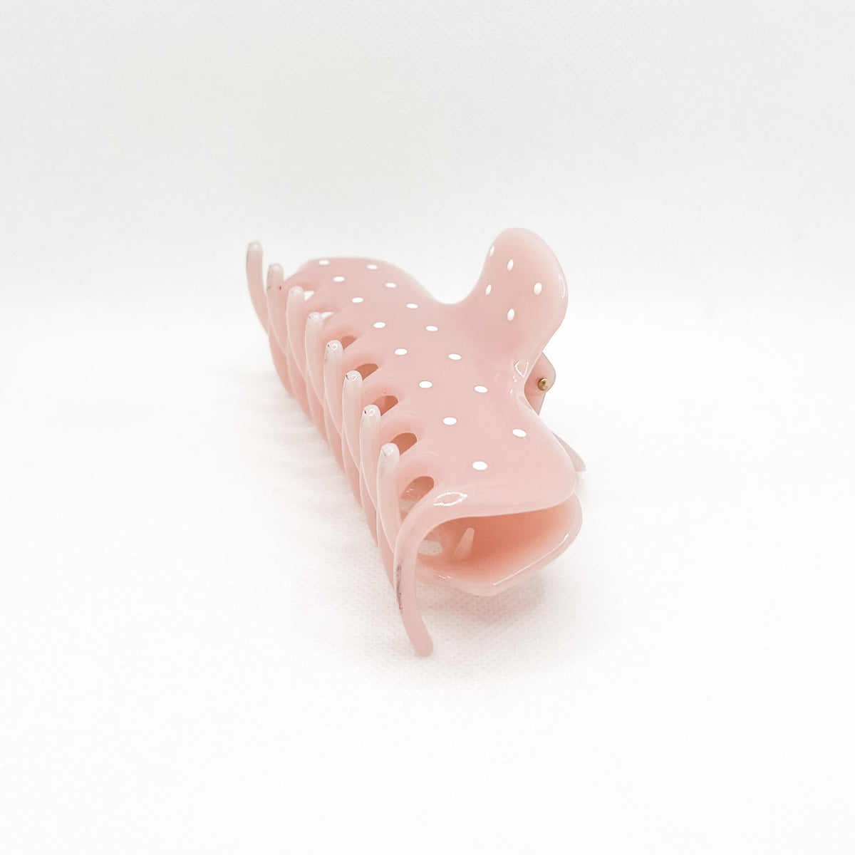 pink polka dot hair clip