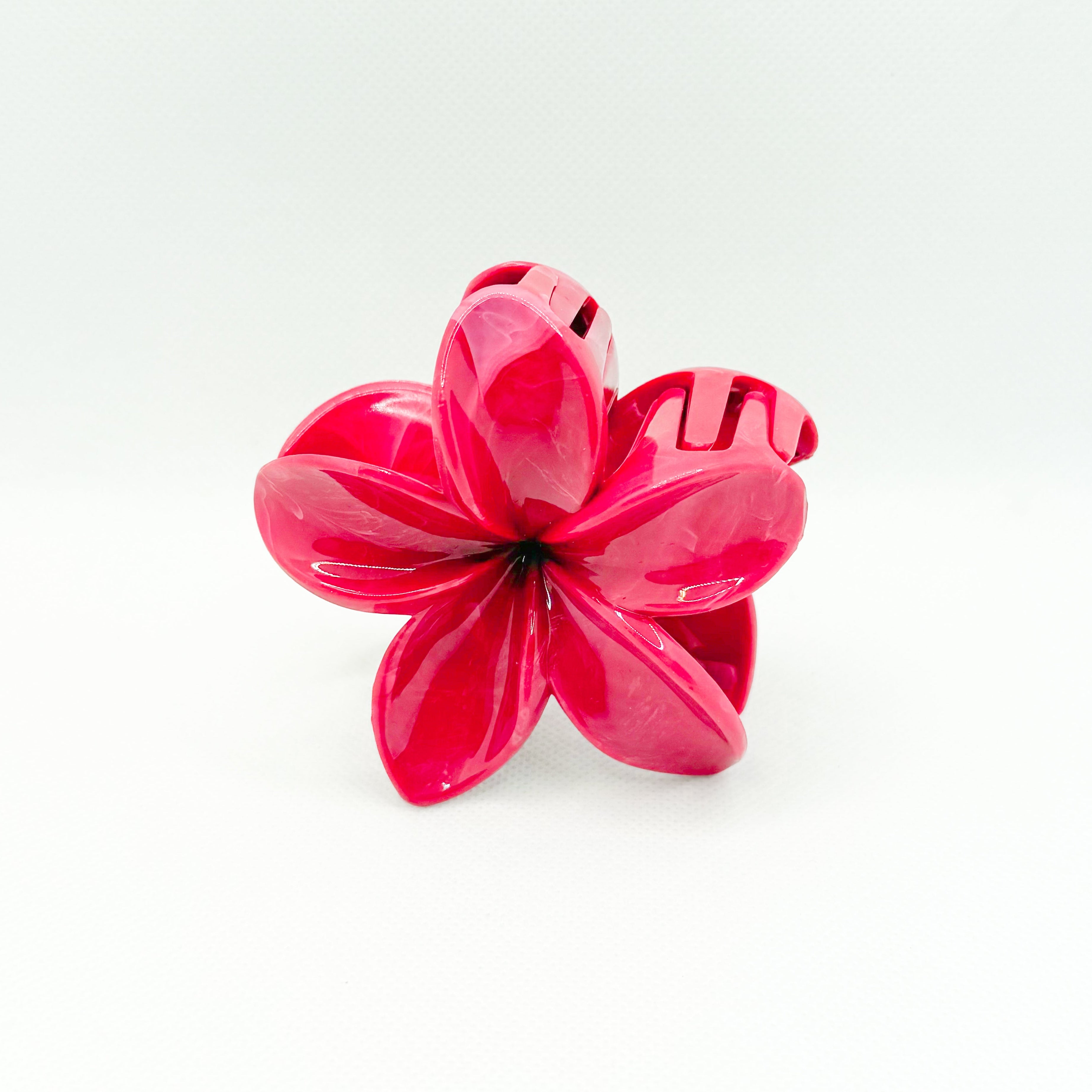 maroon plumeria hair clip