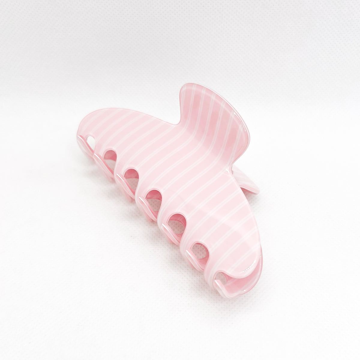 pink striped hair clip