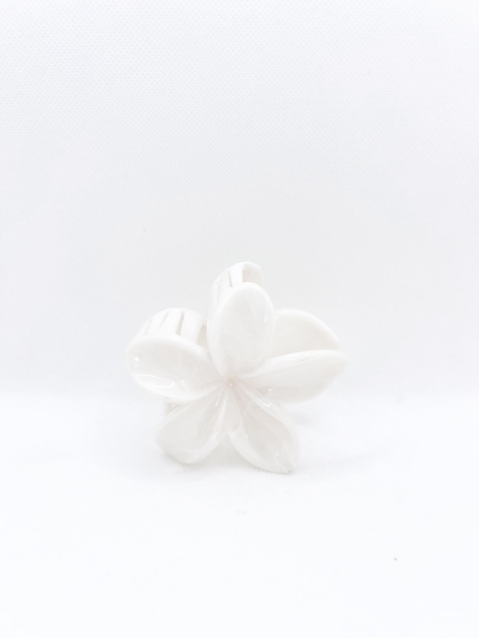 white marble plumeria hair clip