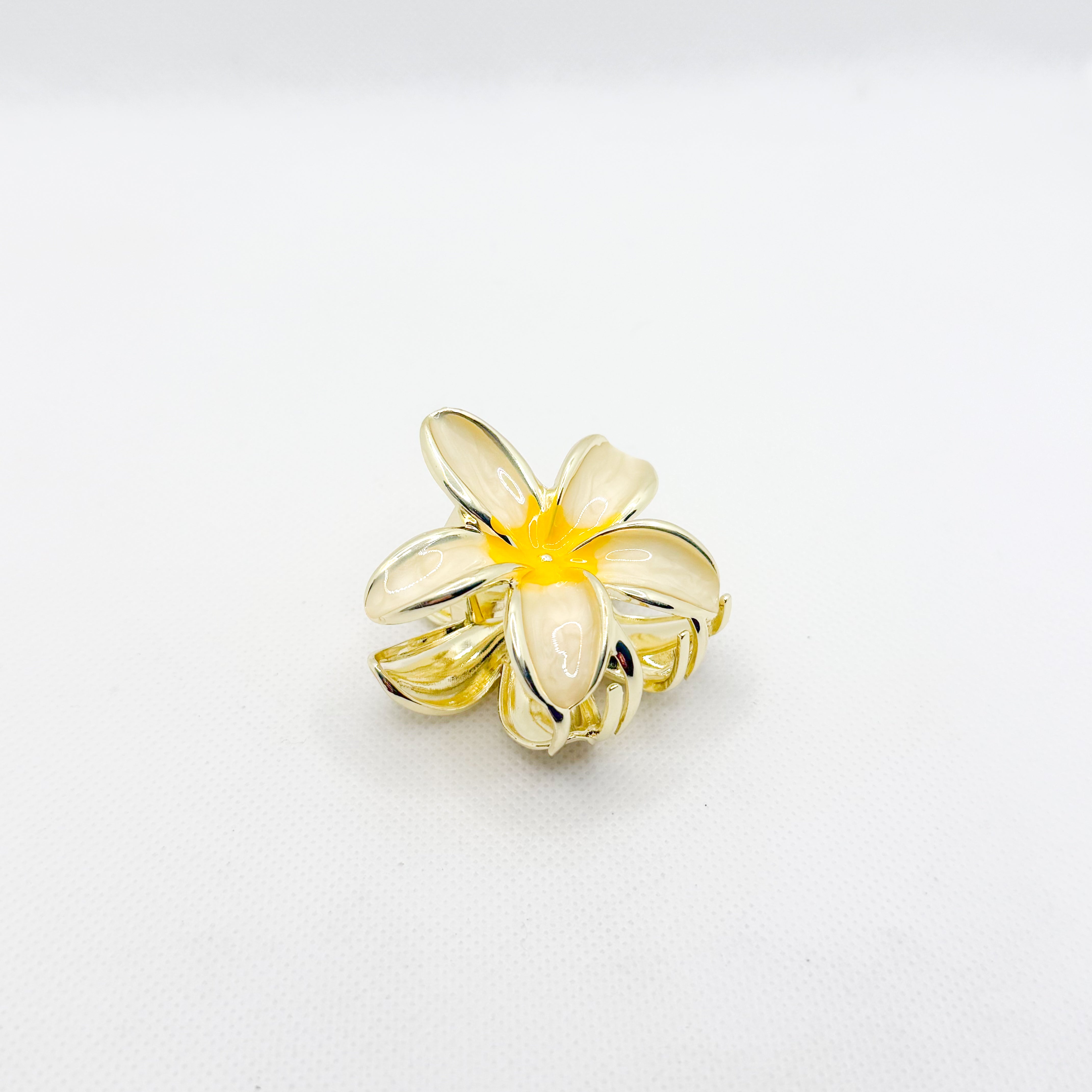 midi metal lei plumeria hair clip