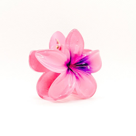 berry plumeria hair clip