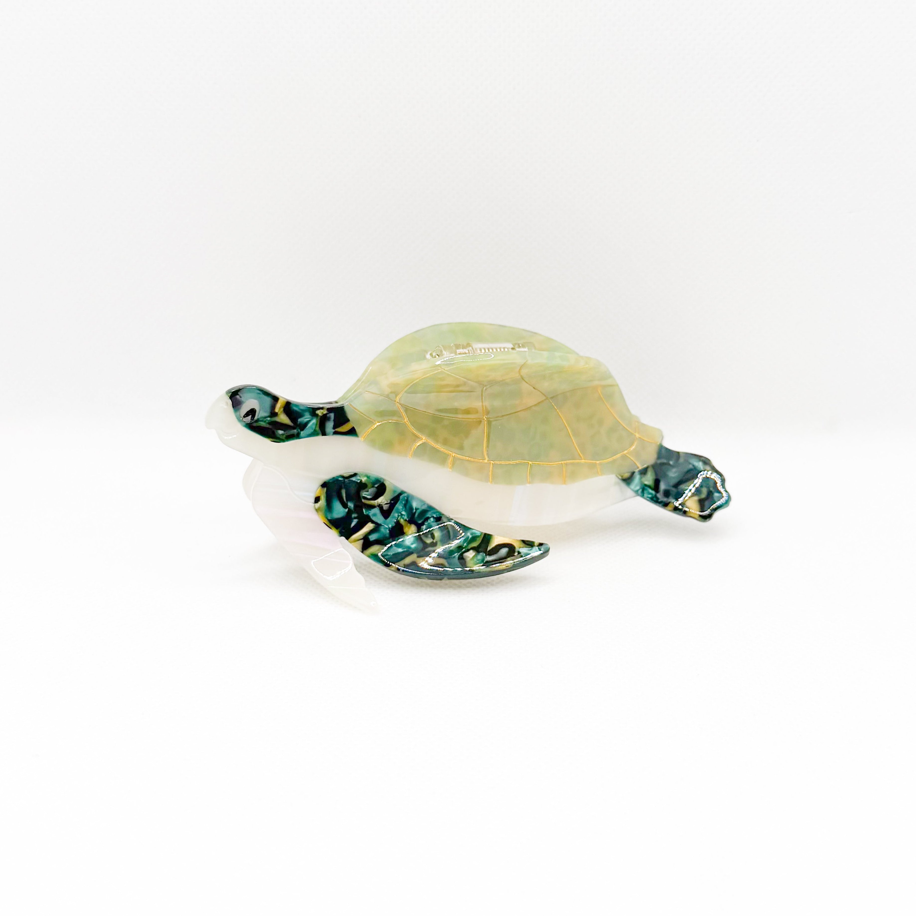 green “honu” sea turtle hair clip