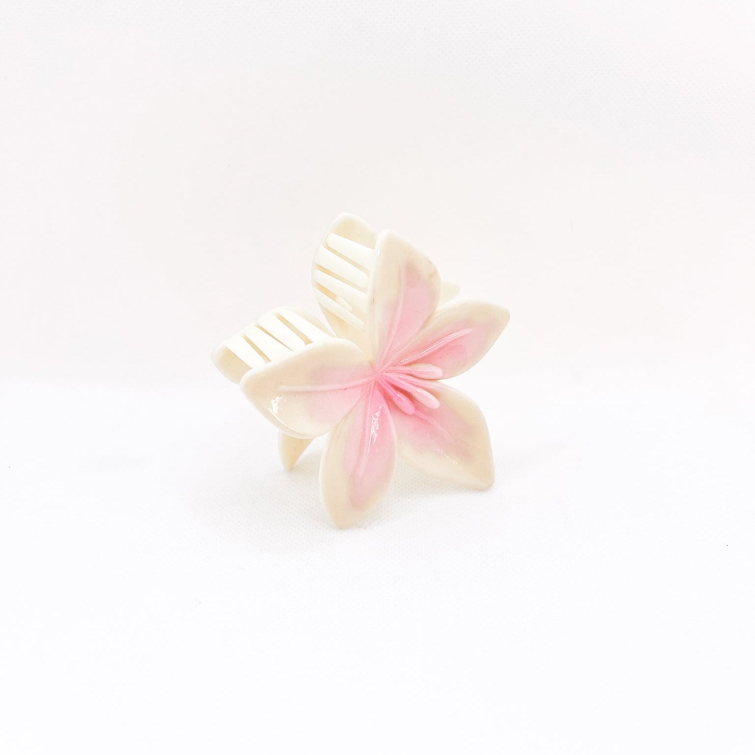 pink & yellow lily flower hair clip
