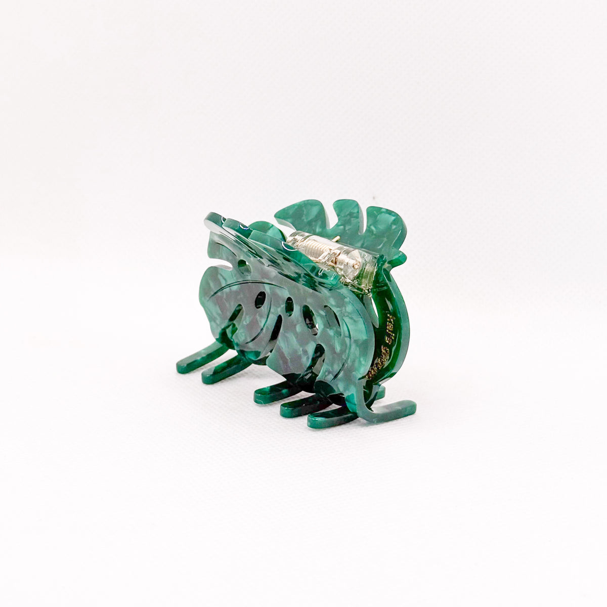 small green monstera hair claw