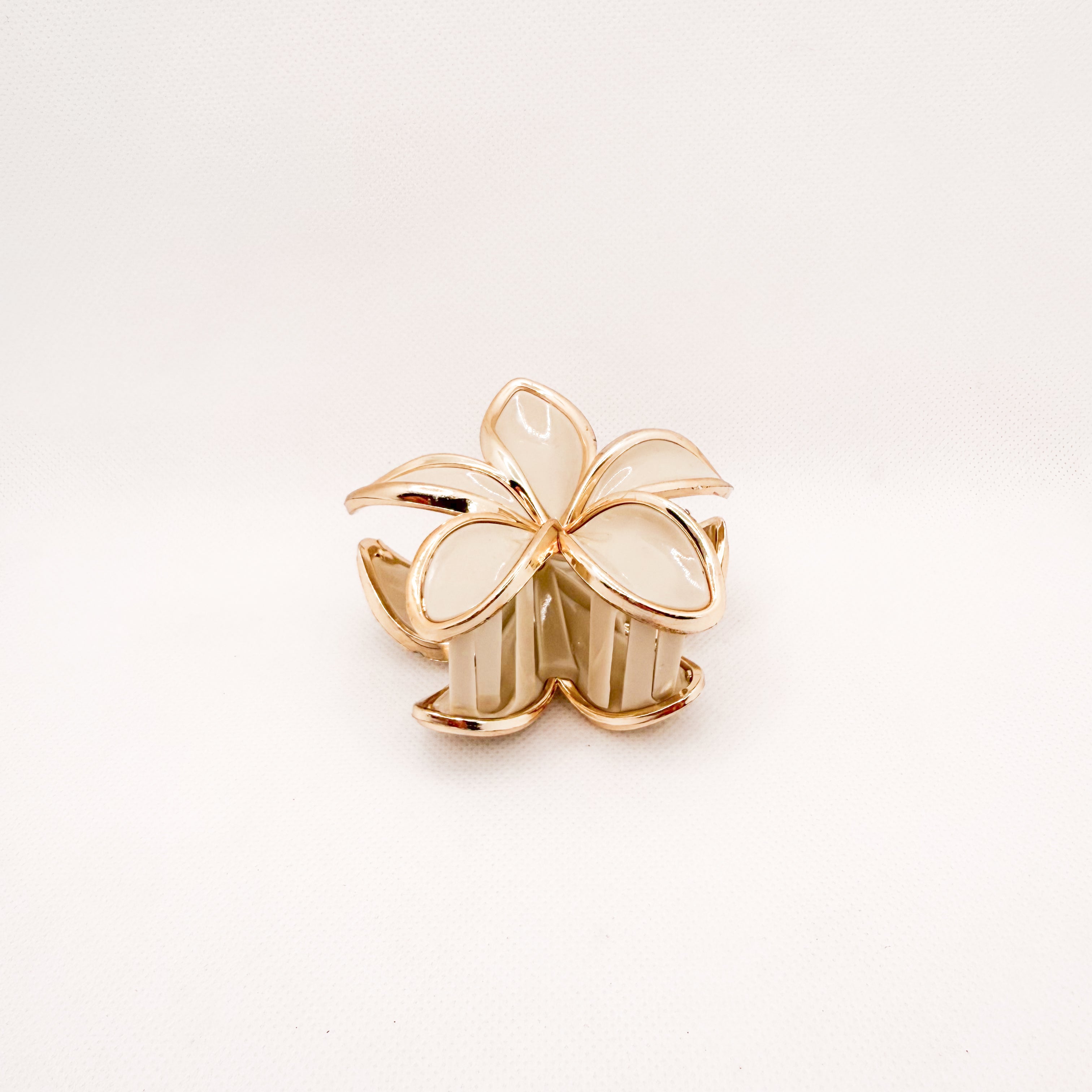 gold plumeria hair clip