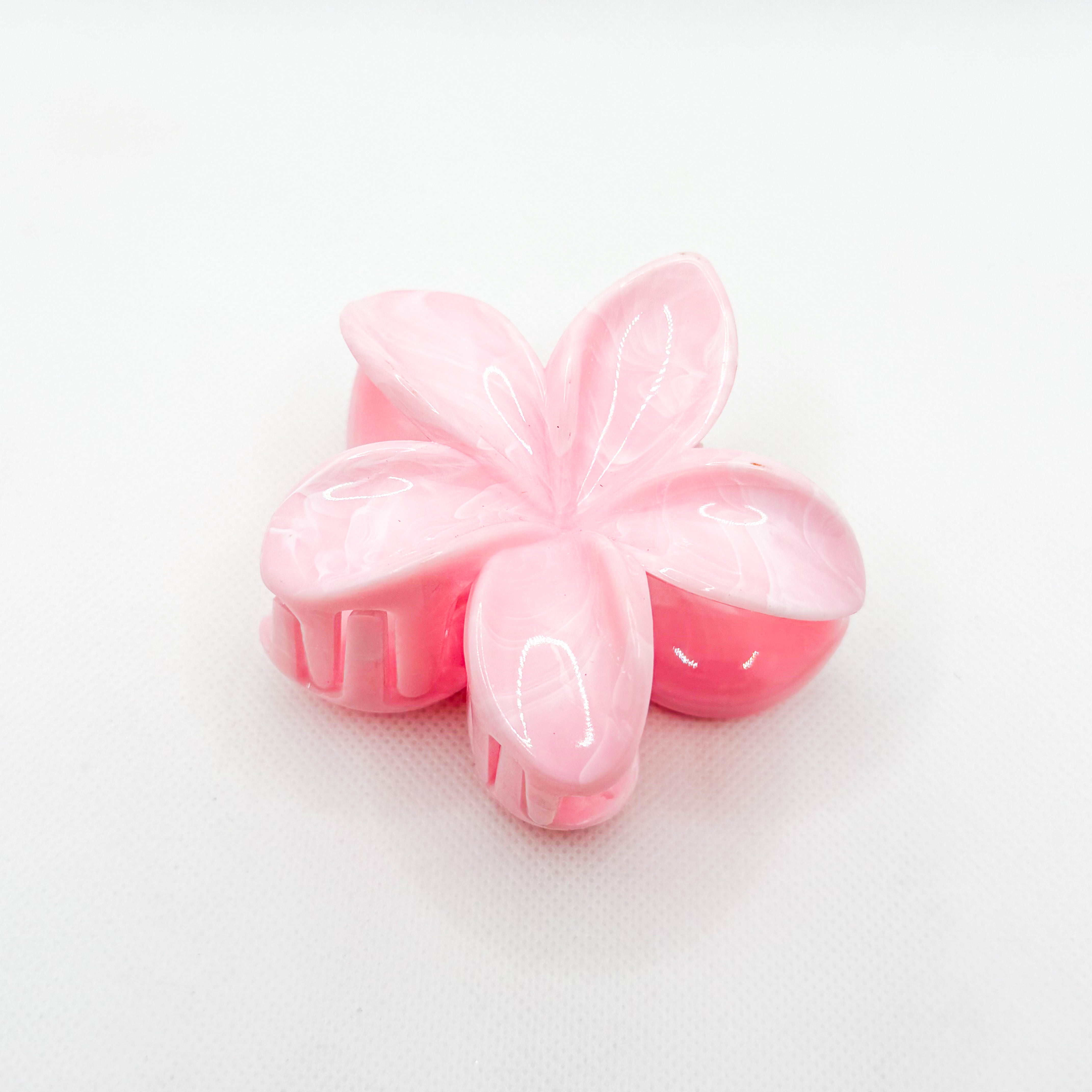 baby pink plumeria hair clip