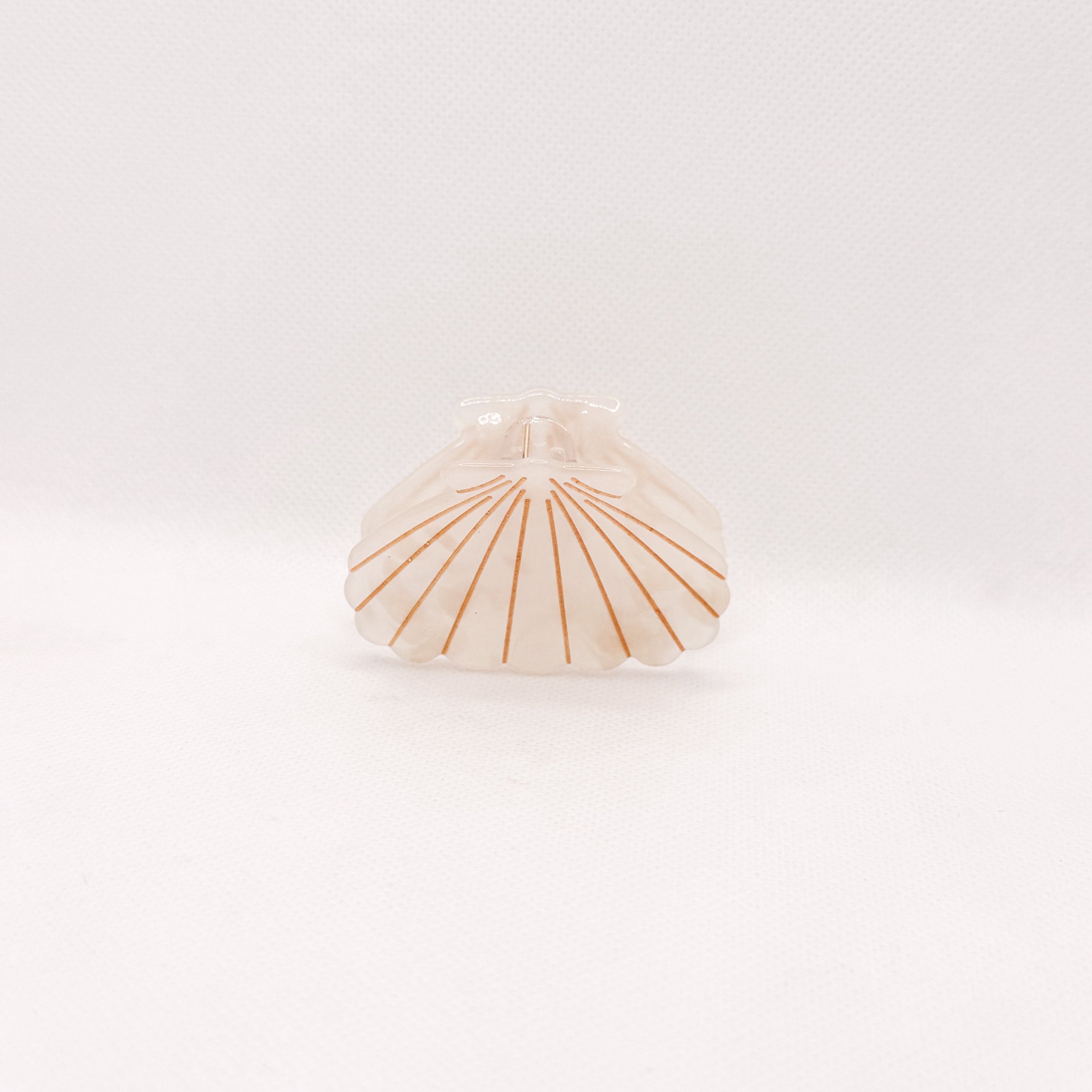 midi wide white shell hair clip