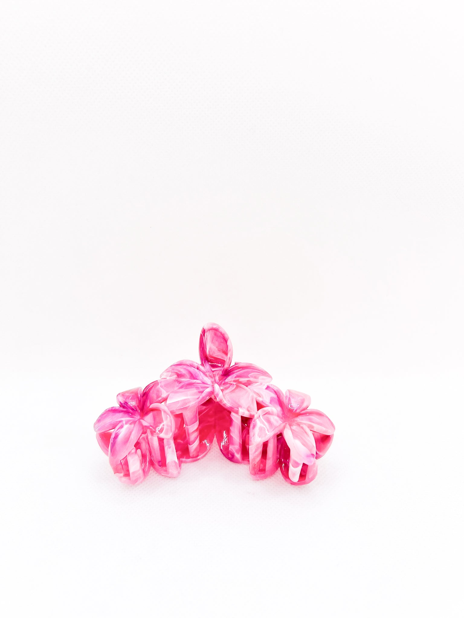 midi purple triple plumeria hair clip