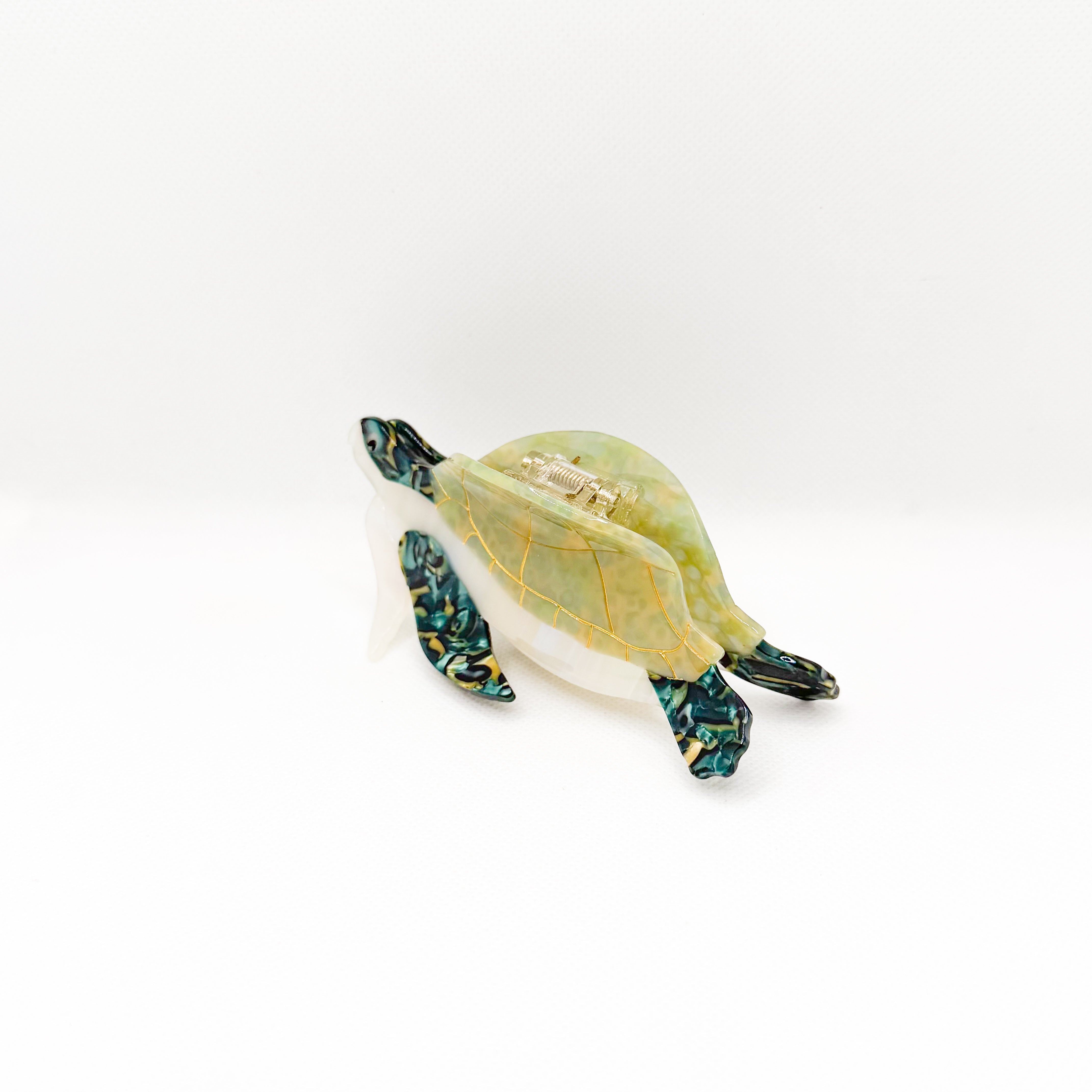 green “honu” sea turtle hair clip