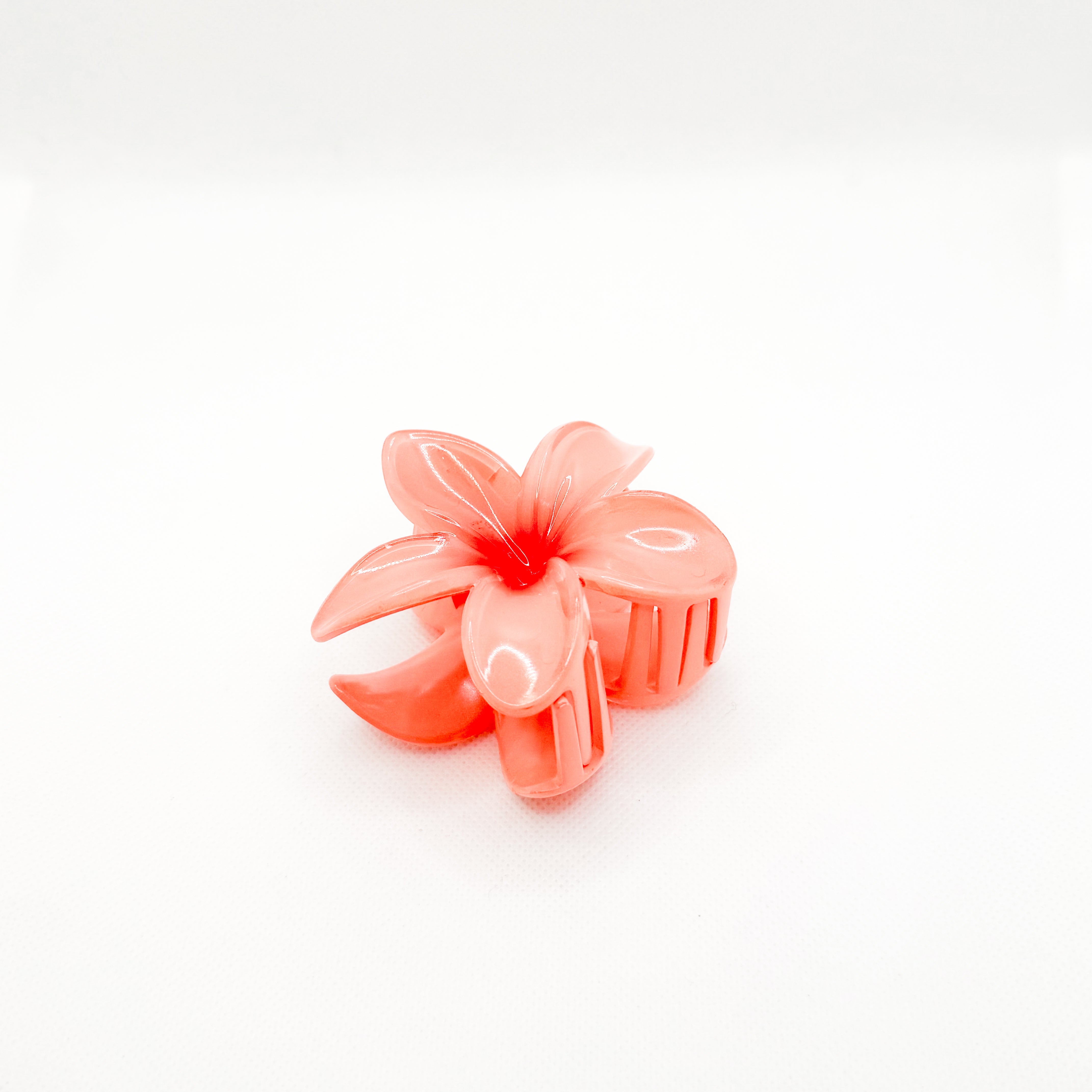 peachy plumeria hair clip