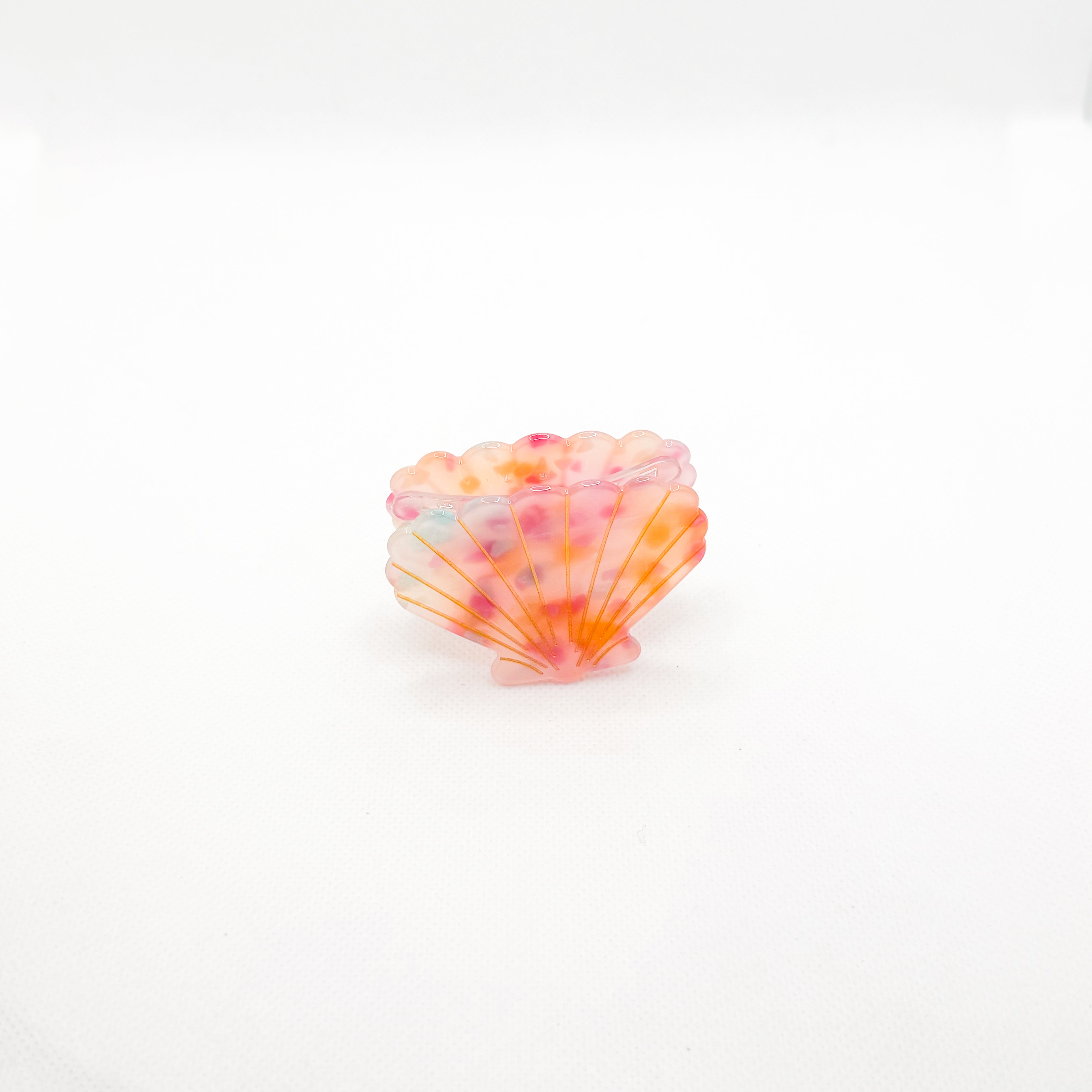 midi wide pink shell hair clip