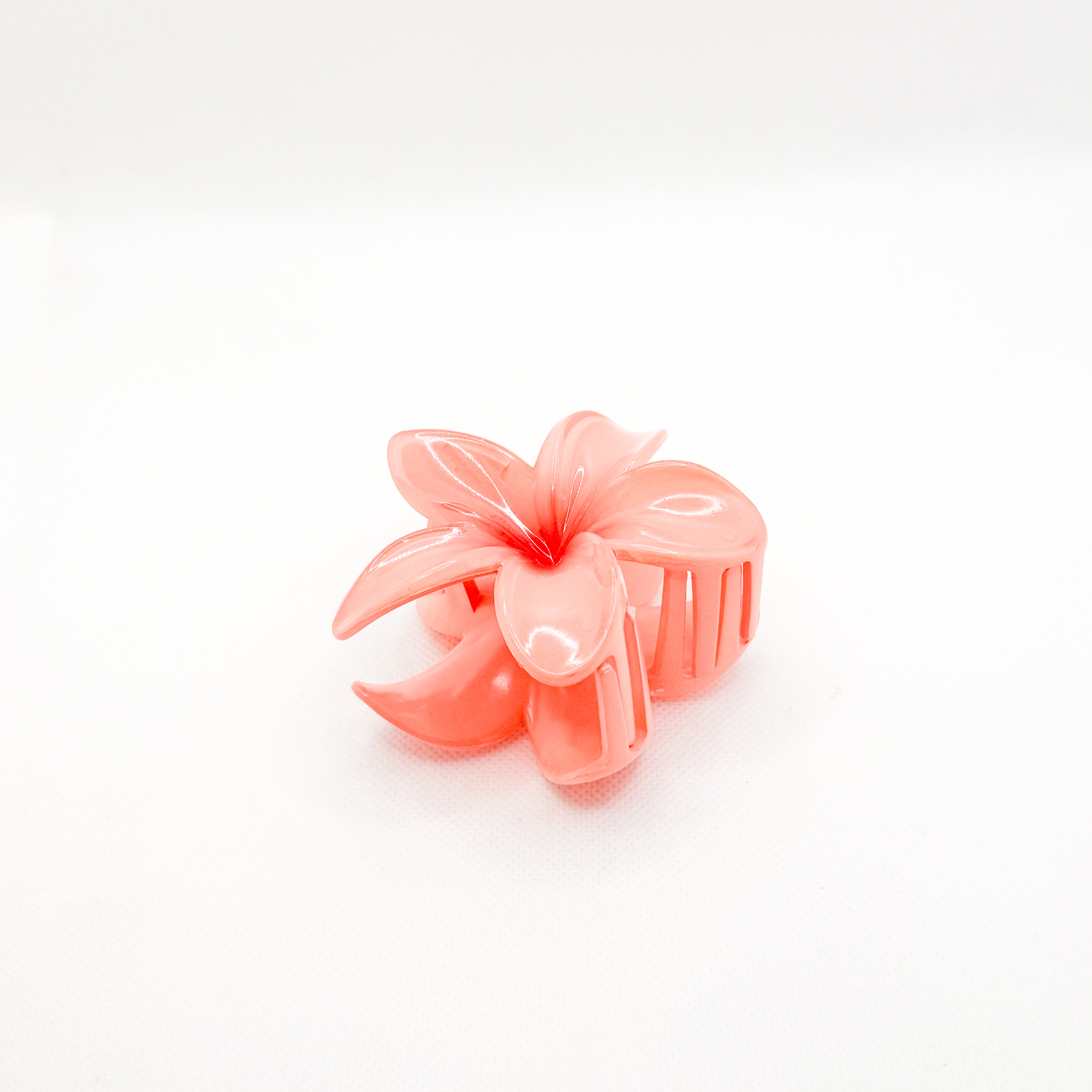 peachy plumeria hair clip