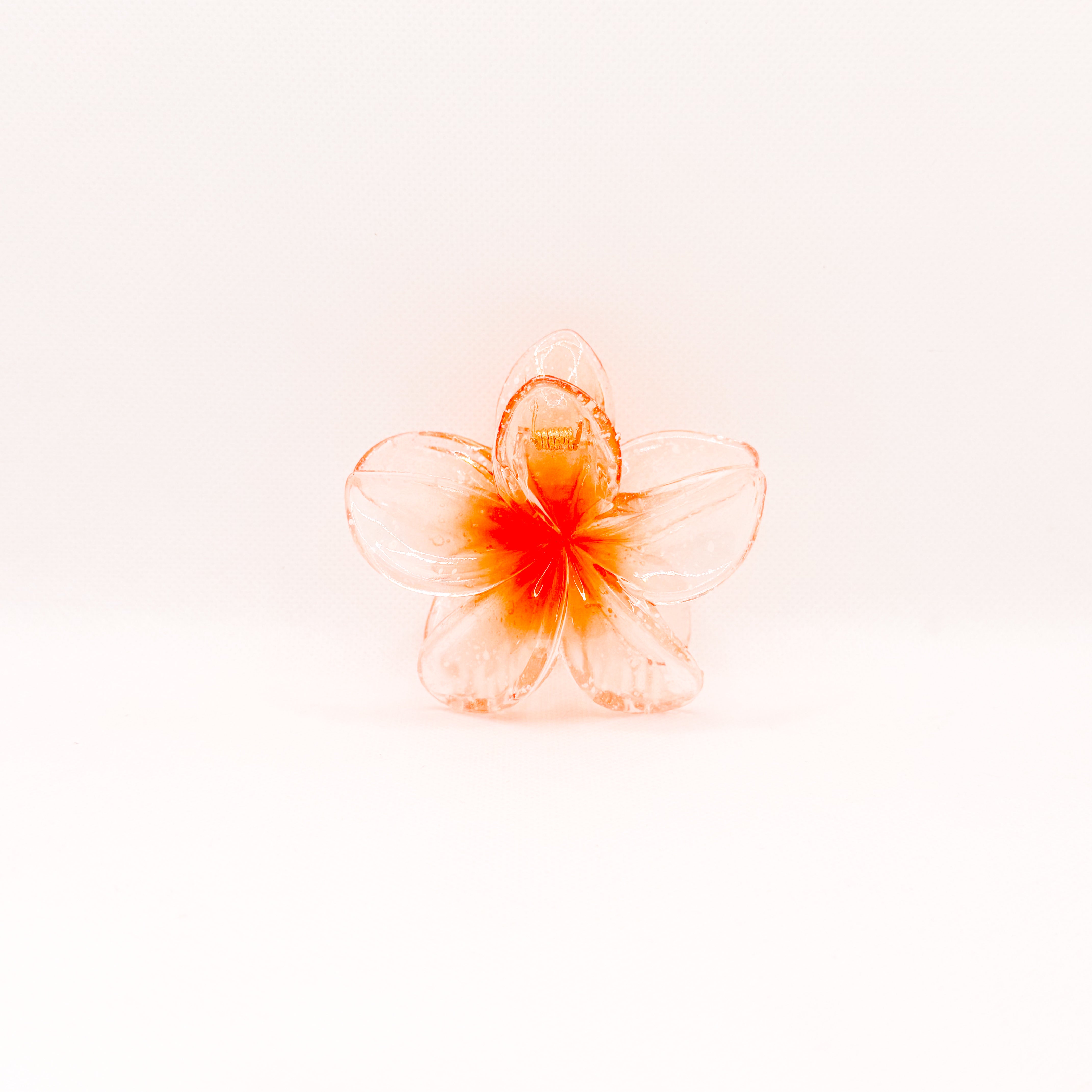 sparkle orange plumeria hair clip