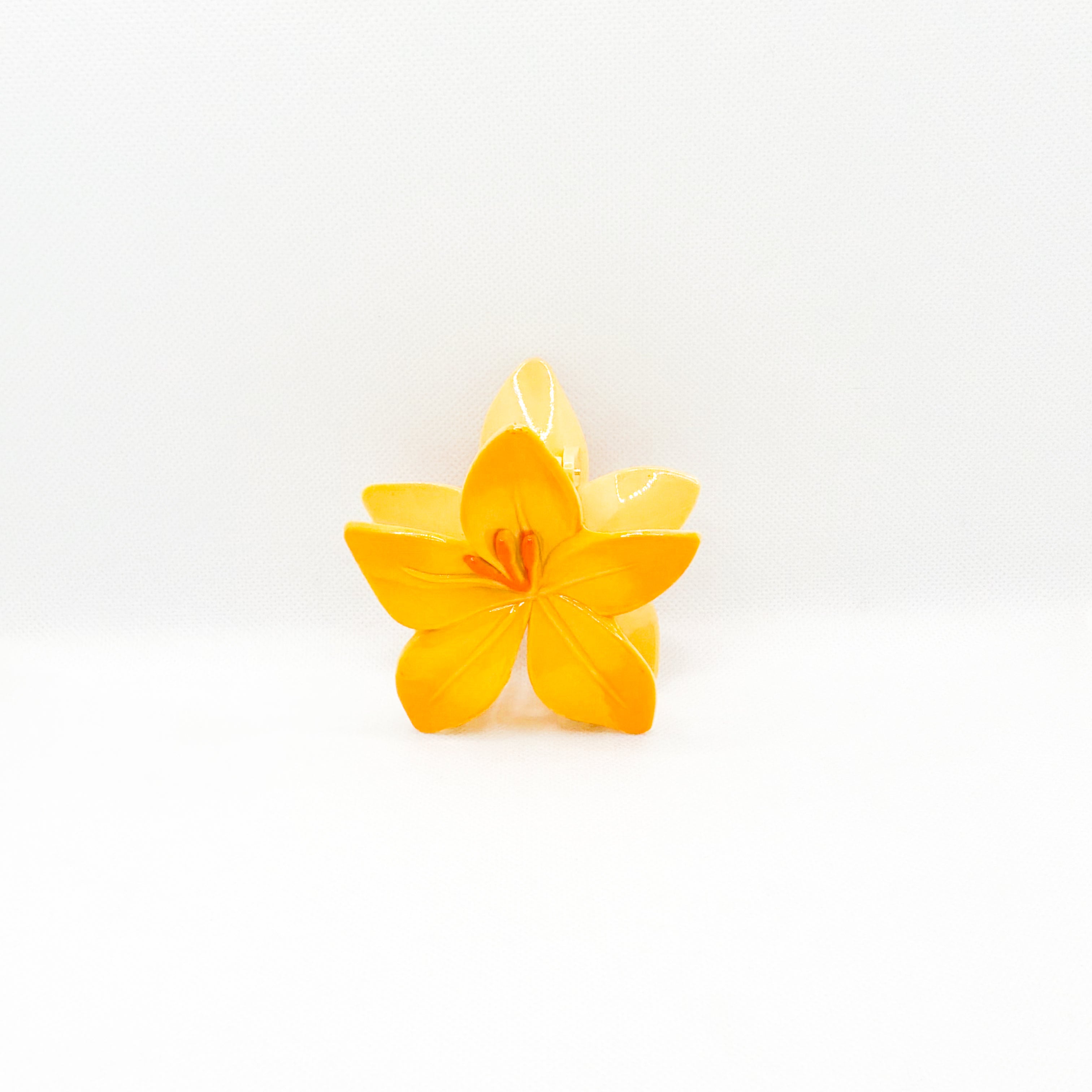 yellow lily flower hair clip
