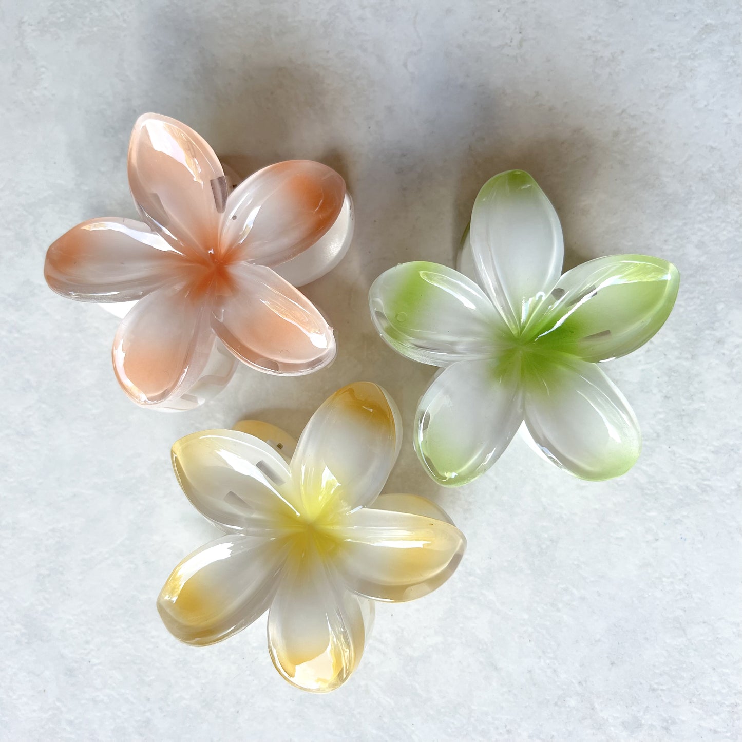 island style plumeria hair claw set