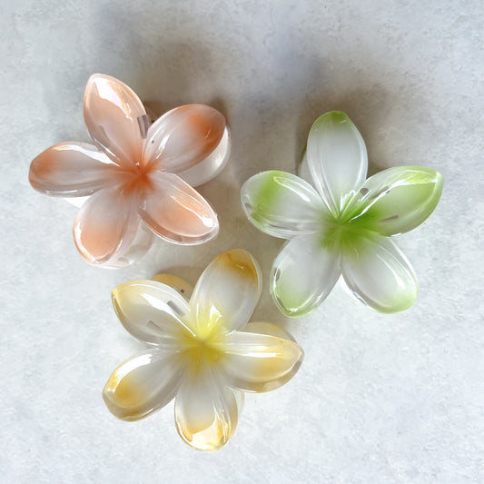 island style plumeria hair claw set