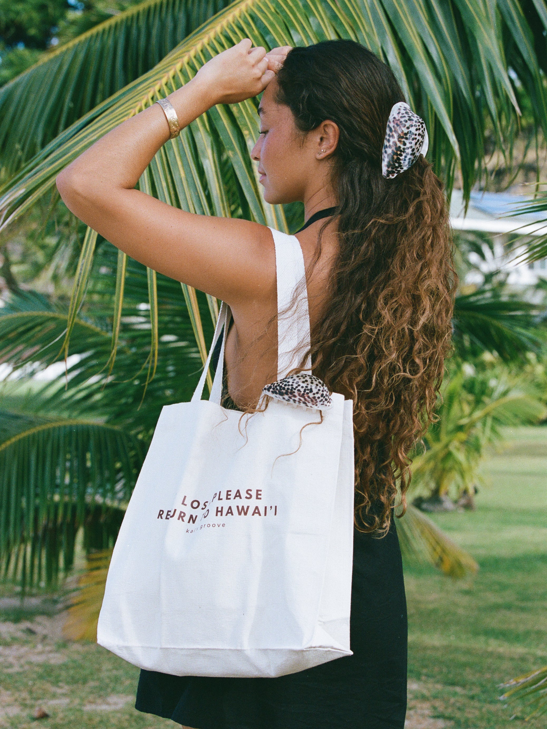 if lost, please return to hawaii - natural canvas tote bag