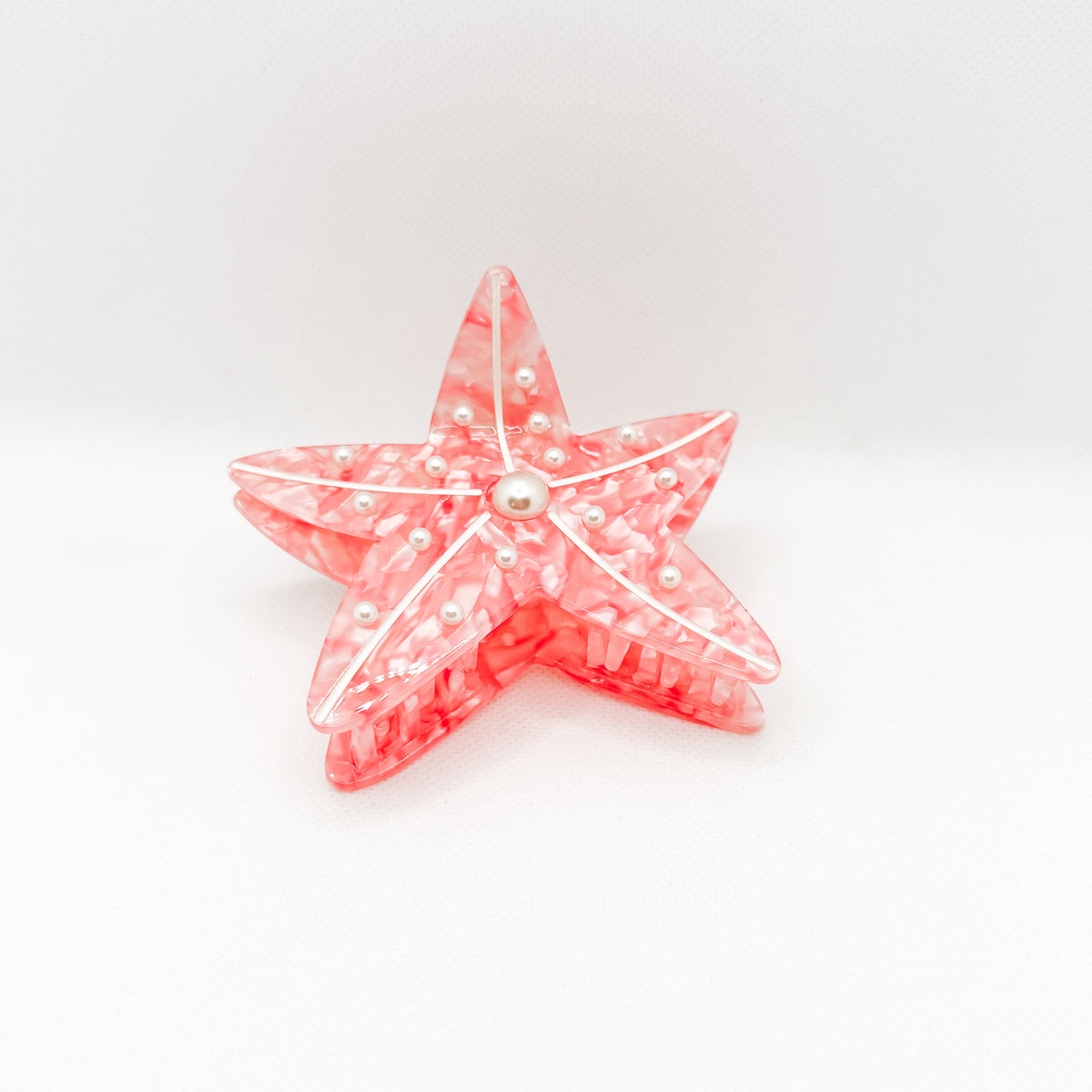 pink pearl starfish hair claw