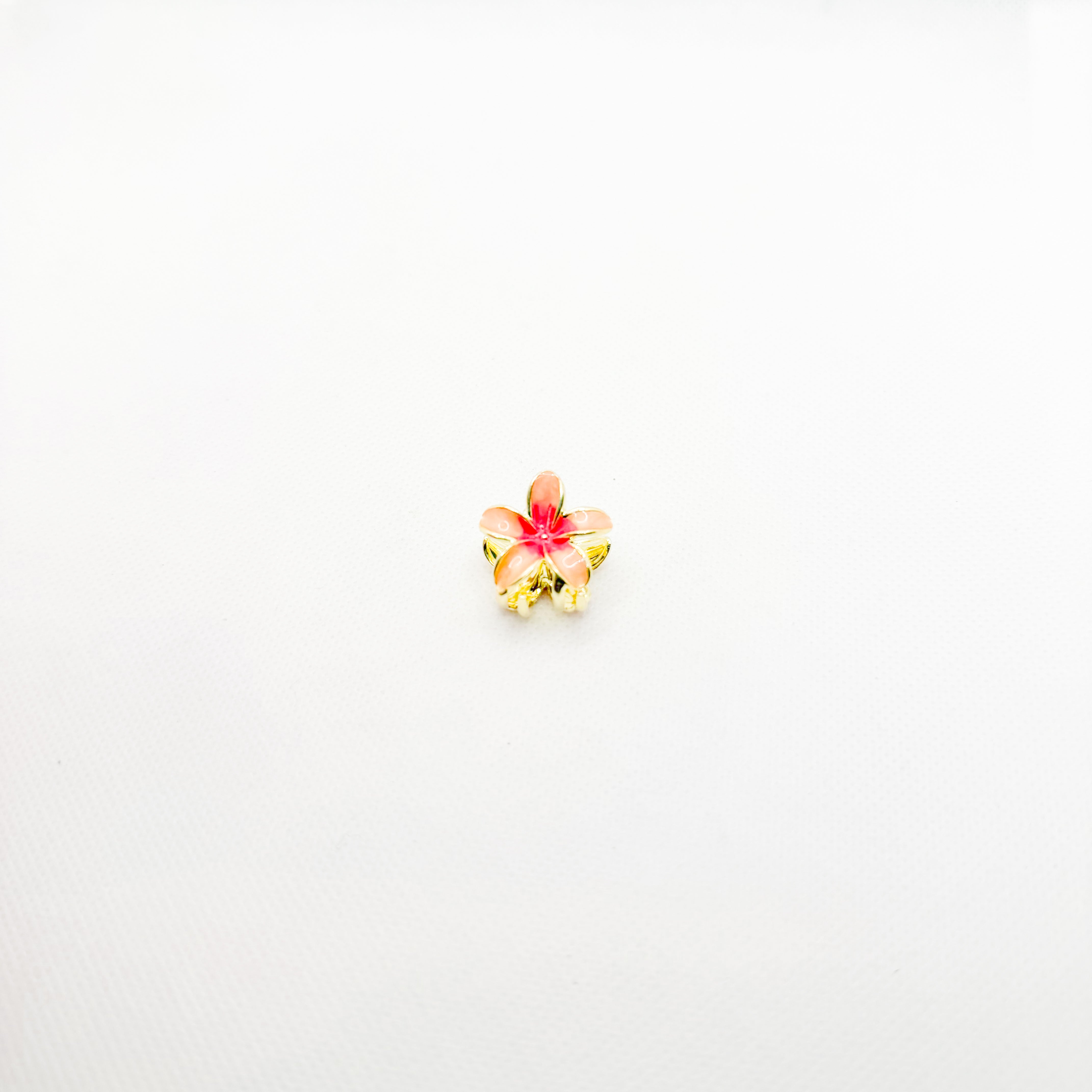 mini metal pink plumeria hair clip
