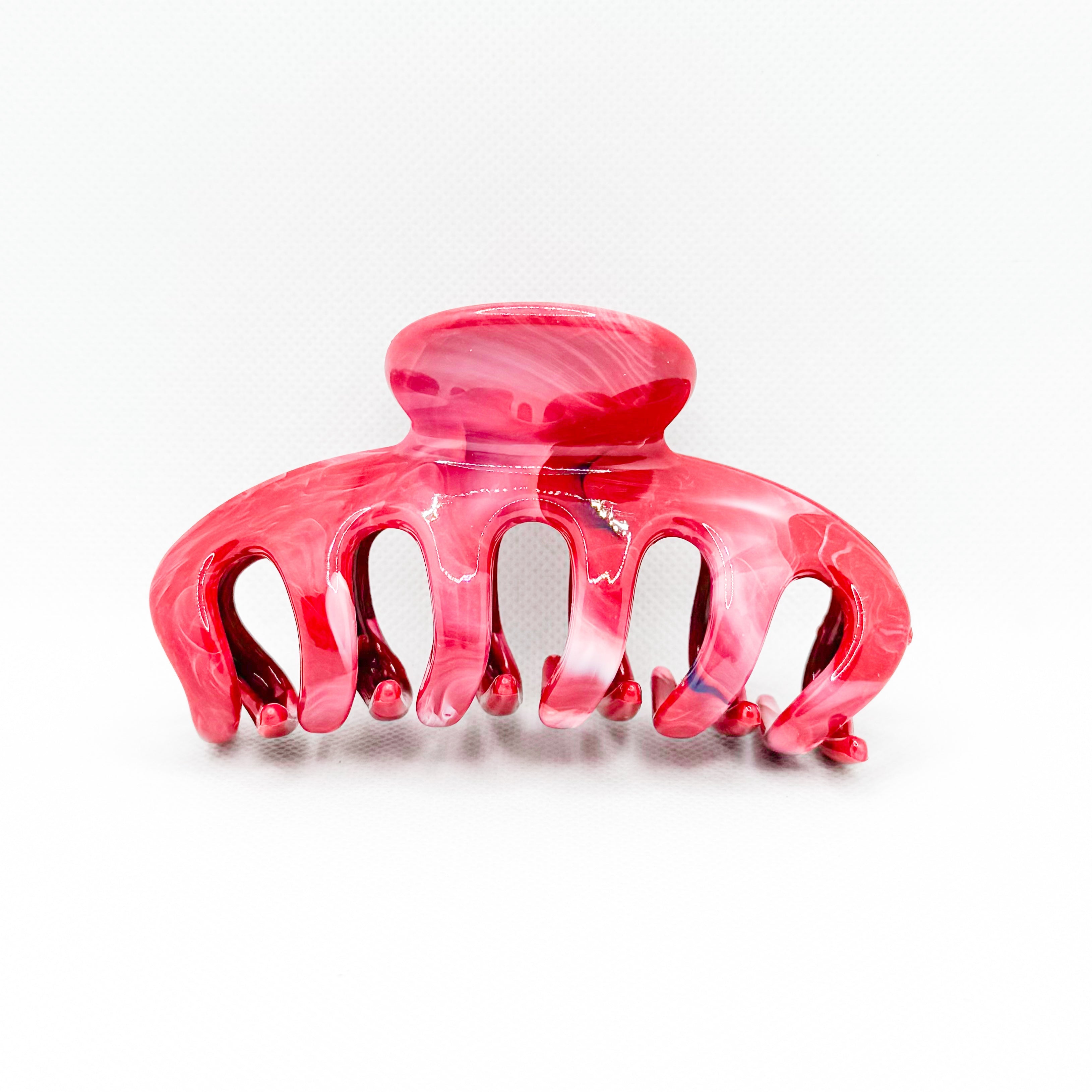 marble maroon large hair clip