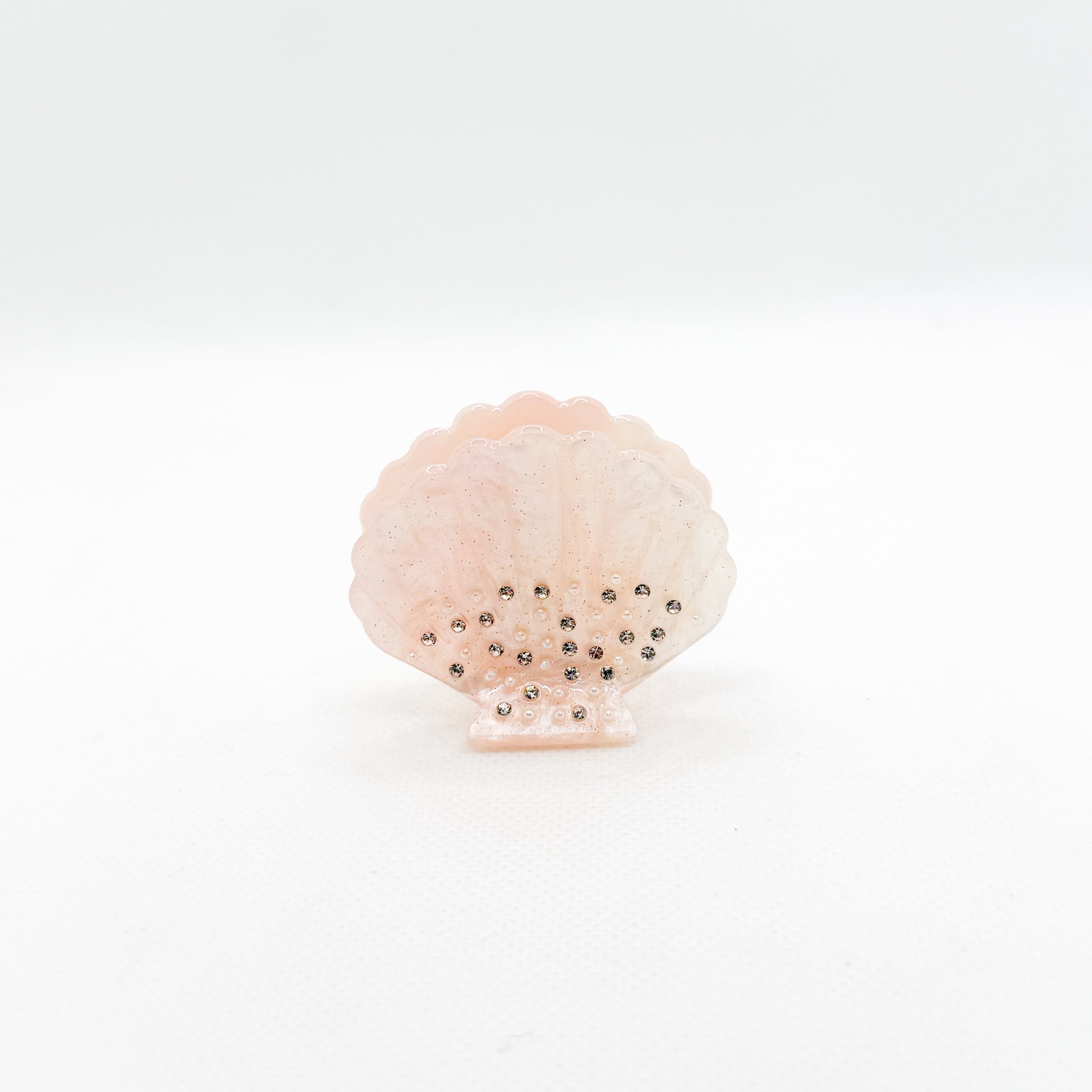 midi baby pink sparkly shell hair clip