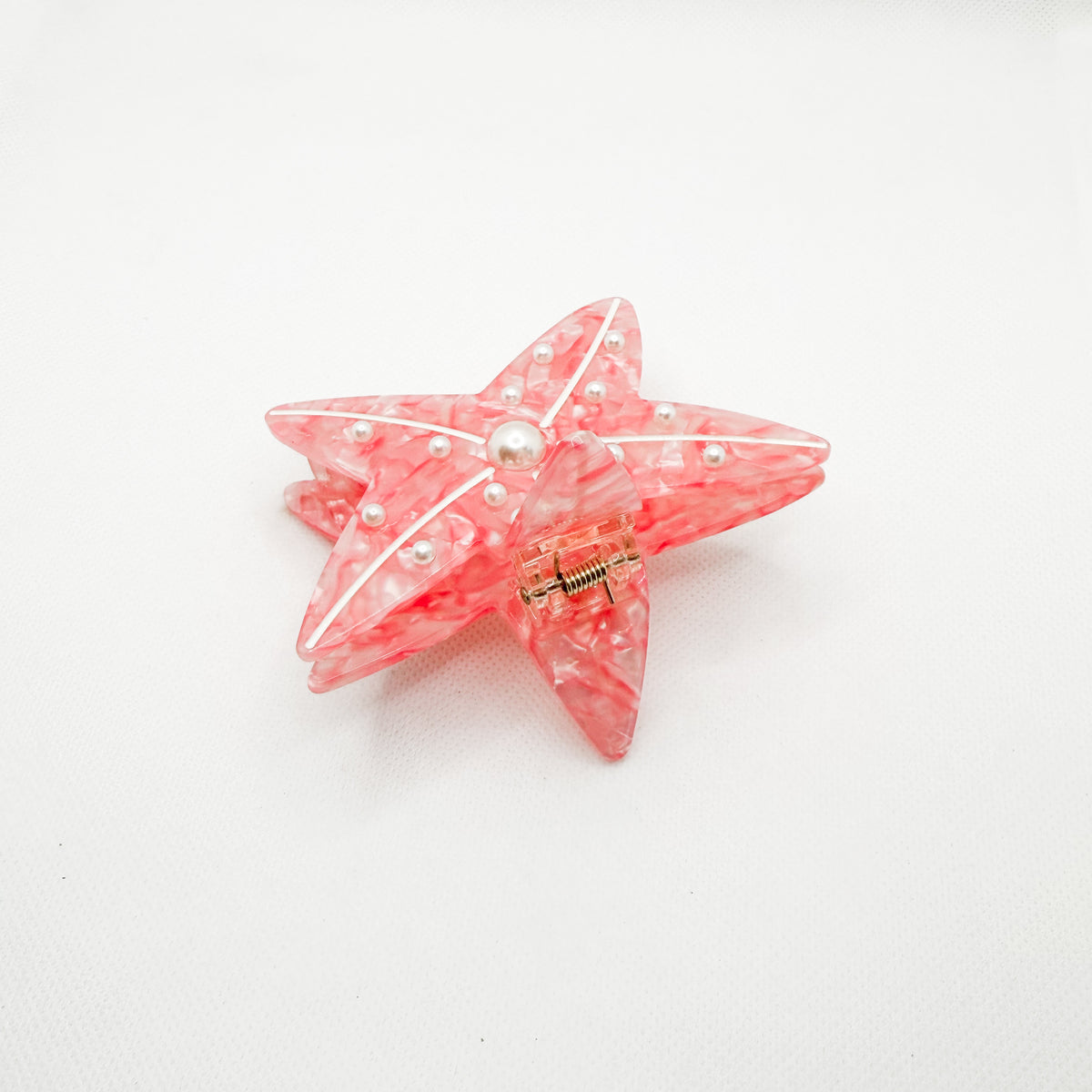 pink pearl starfish hair claw