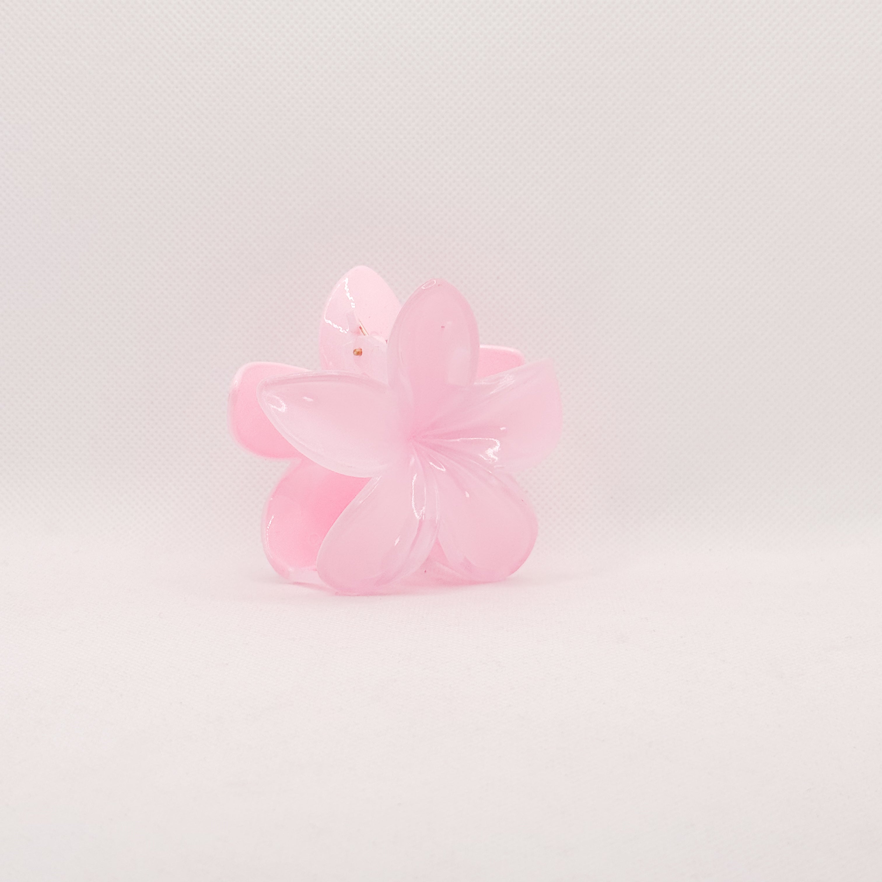 baby pink plumeria hair clip