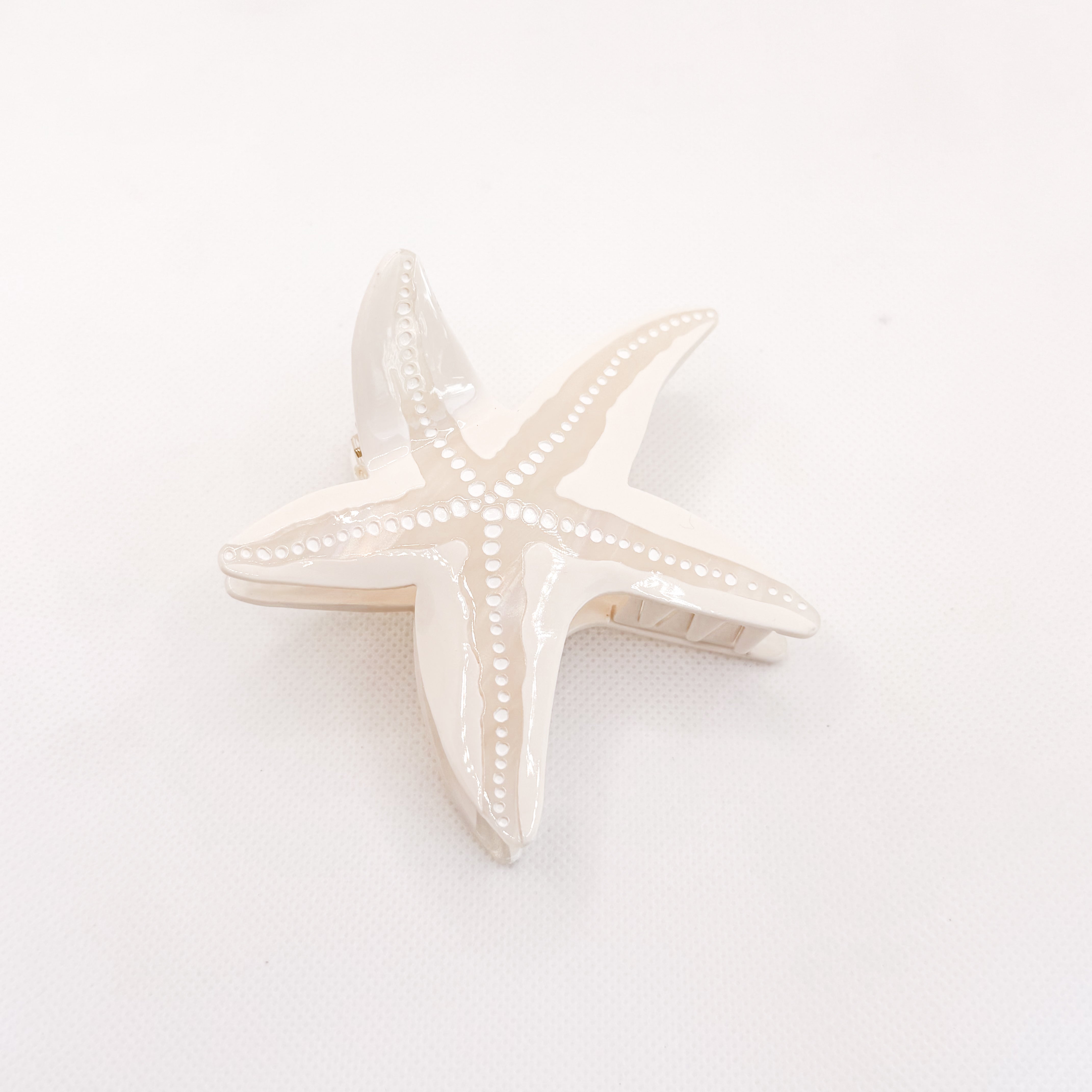 white starfish hair clip
