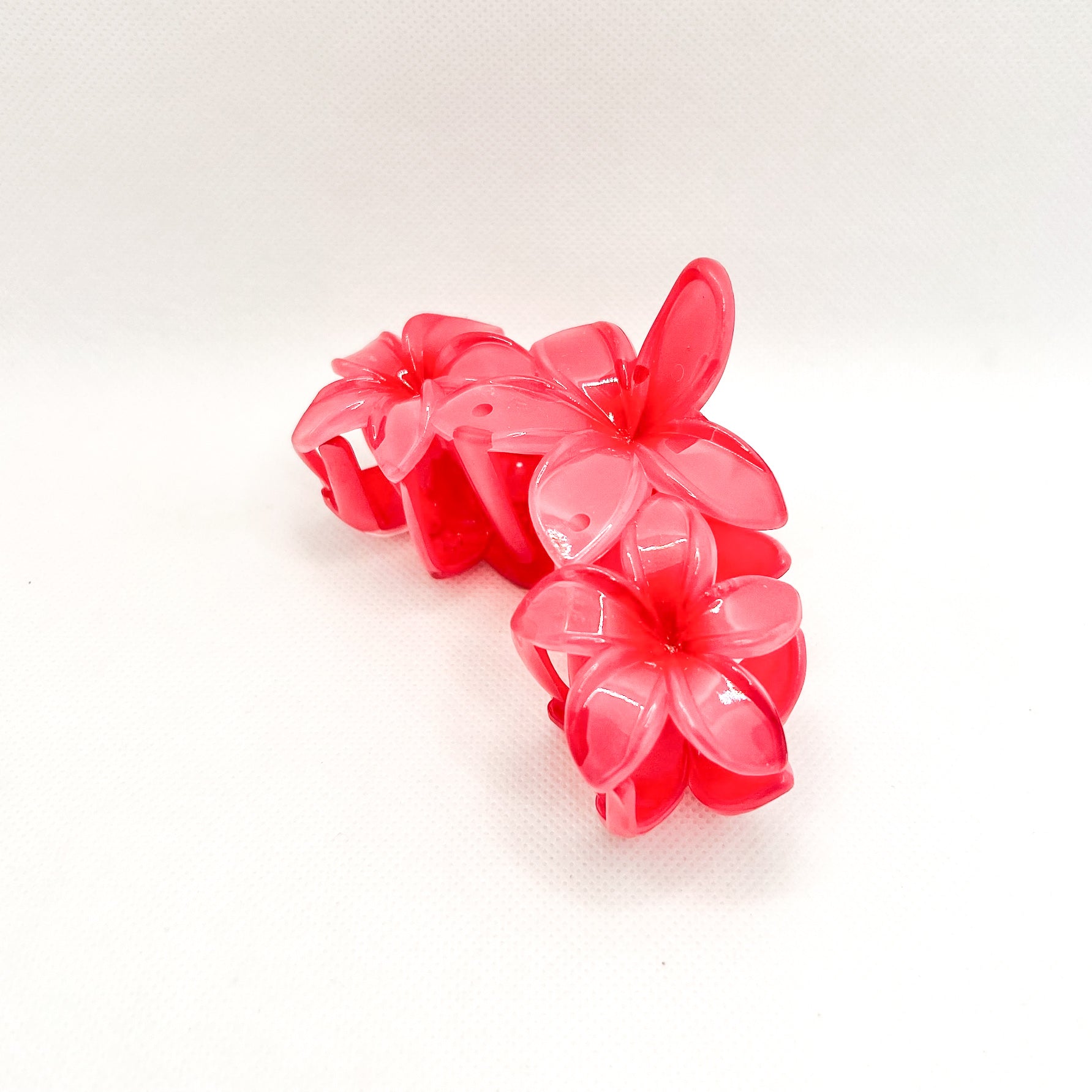 large dark pink triple plumeria hair clip