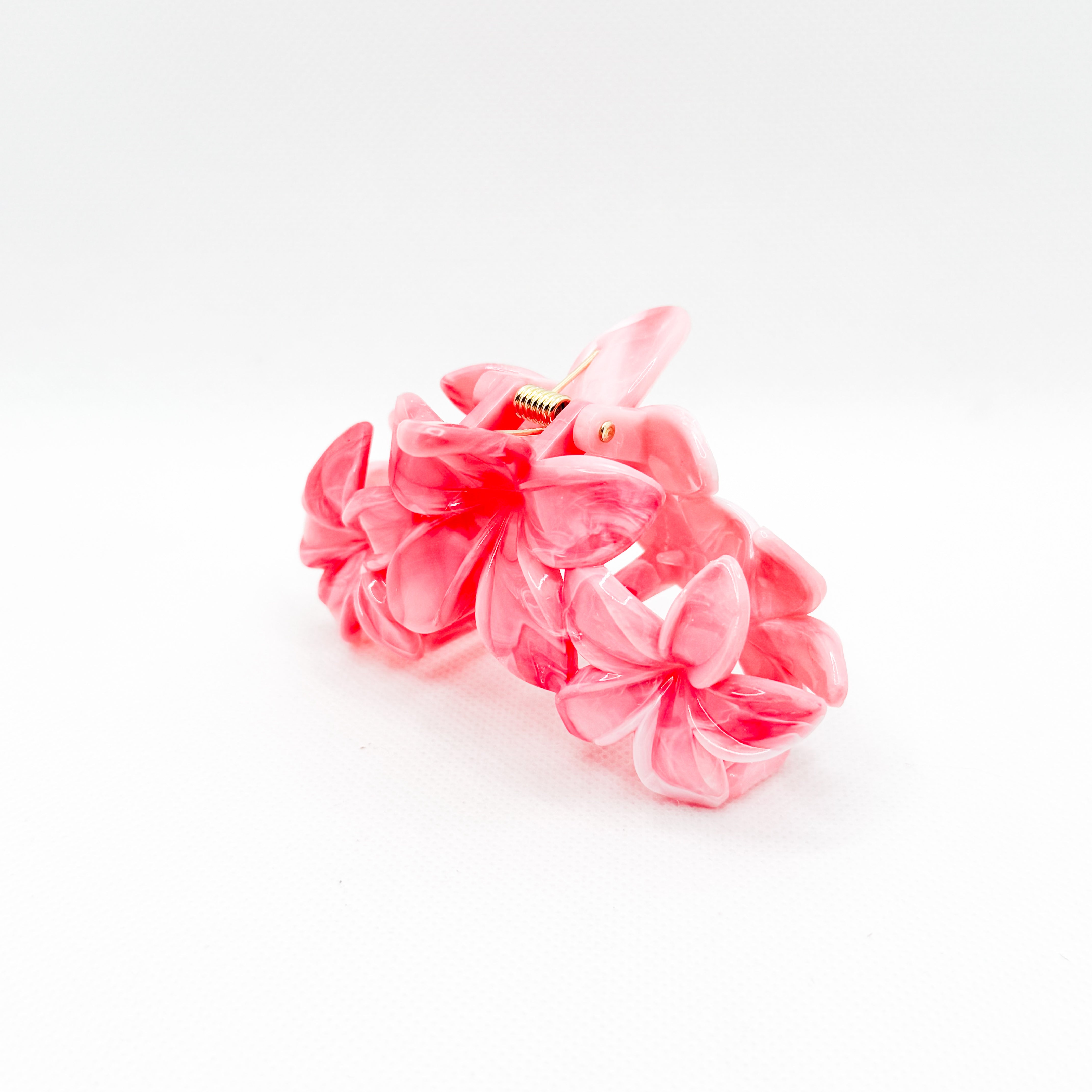 midi pink triple plumeria hair clip