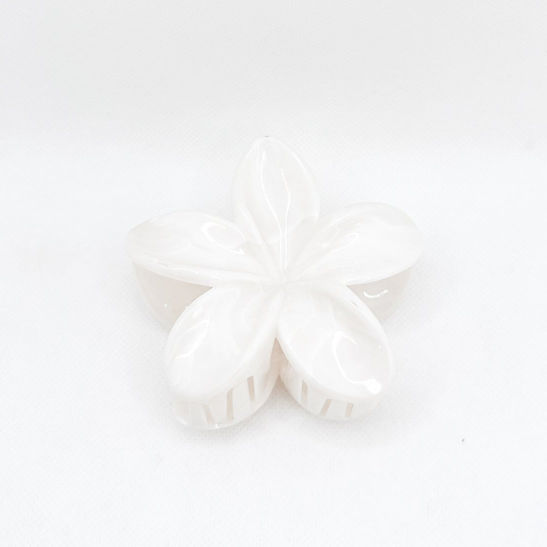 white marble plumeria hair clip