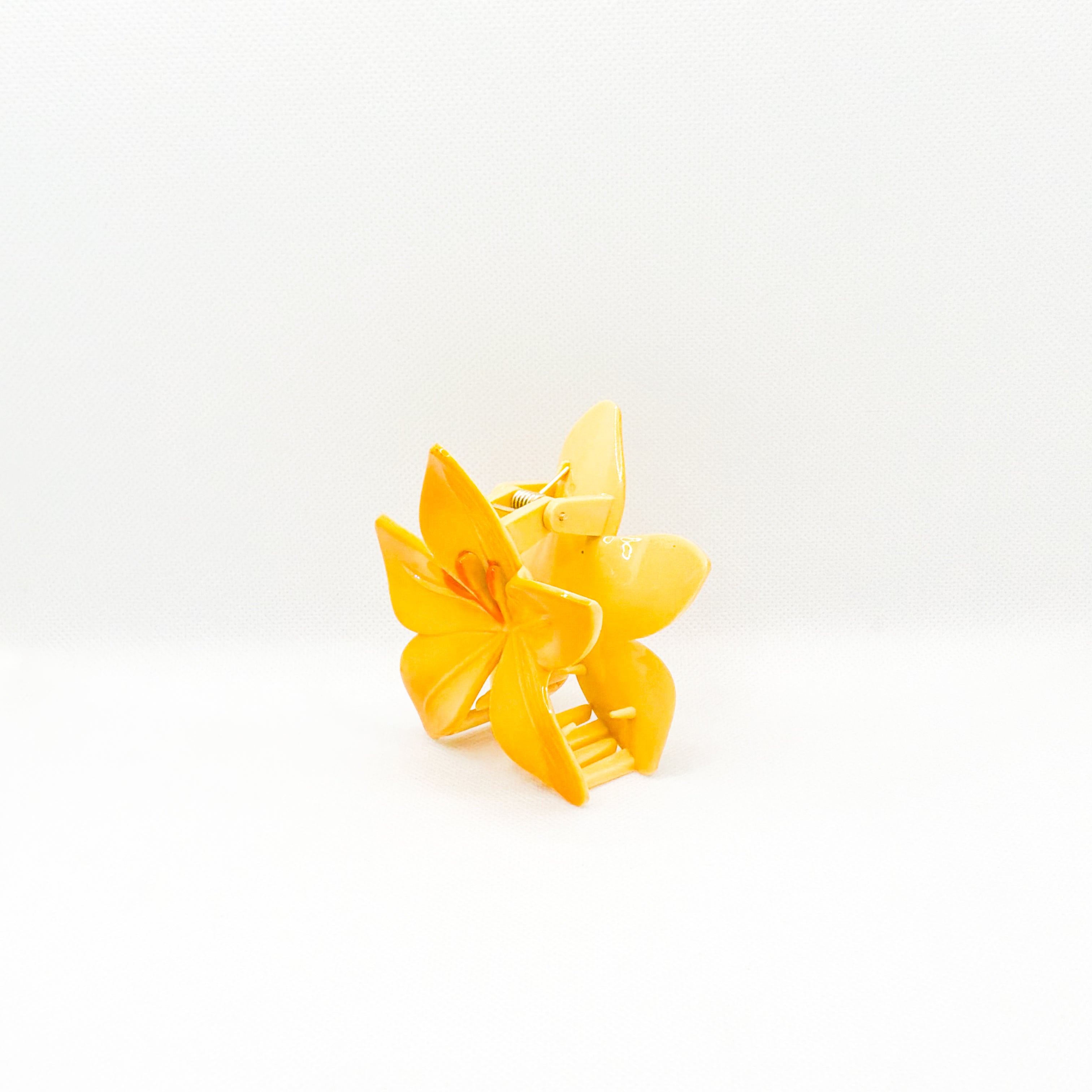yellow lily flower hair clip