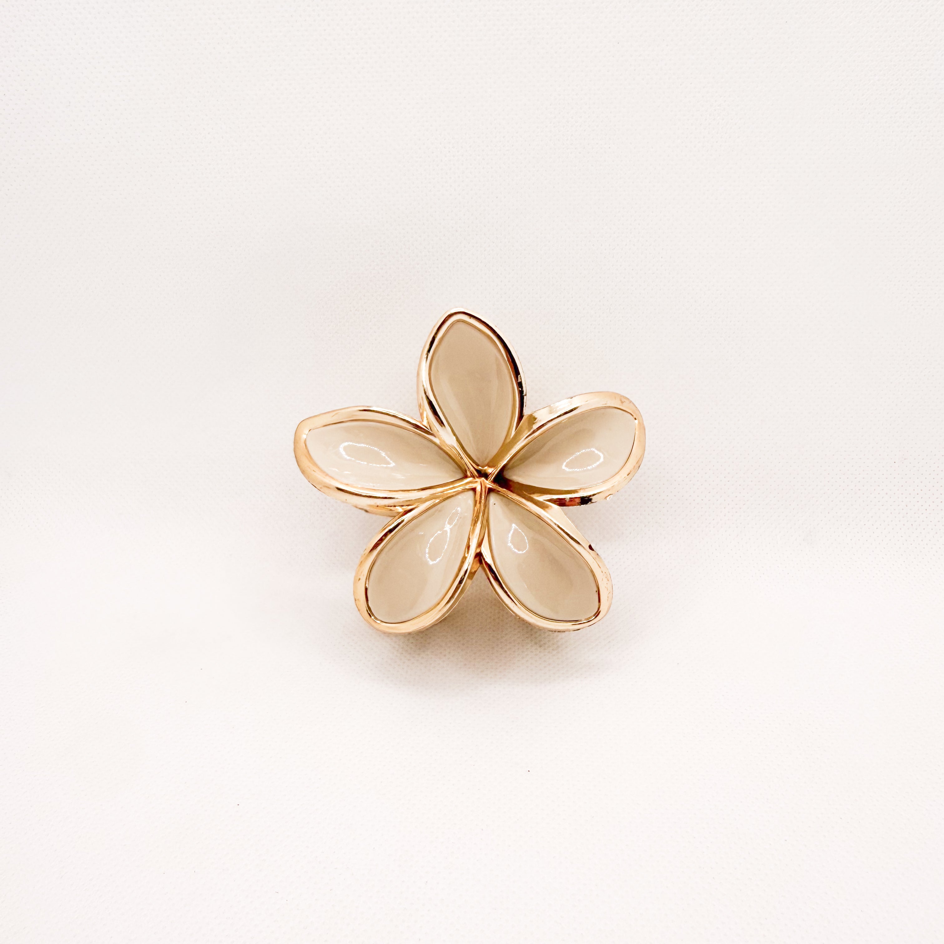 gold plumeria hair clip